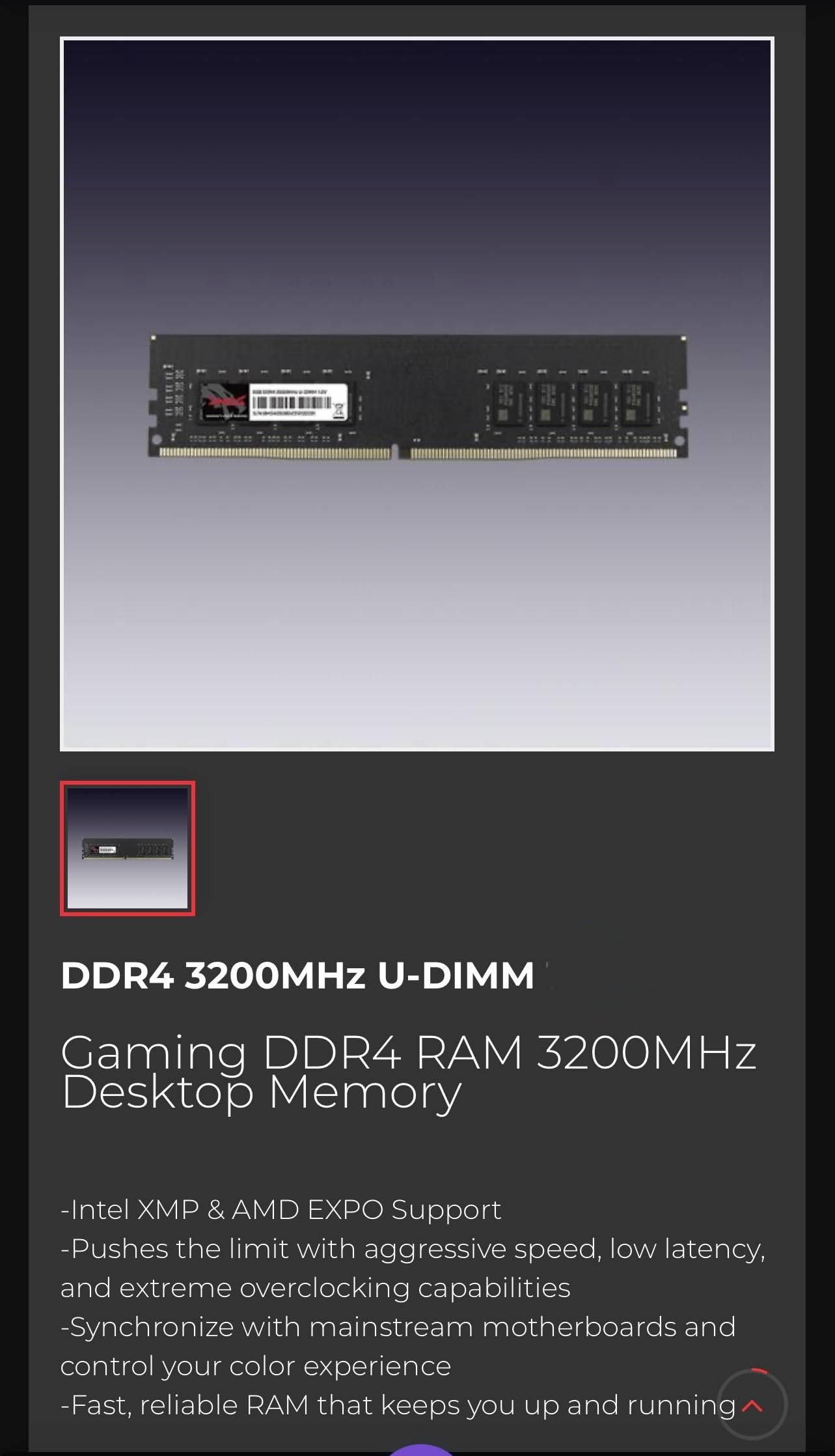 Amazon.co.jp: GMOG 16GB (1x16GB) DDR4 RAMキット 3200MHz (PC4-25600