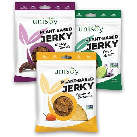 Unisoy Plant Based Jerky - 3 Bags [3.5 oz Each] Cover