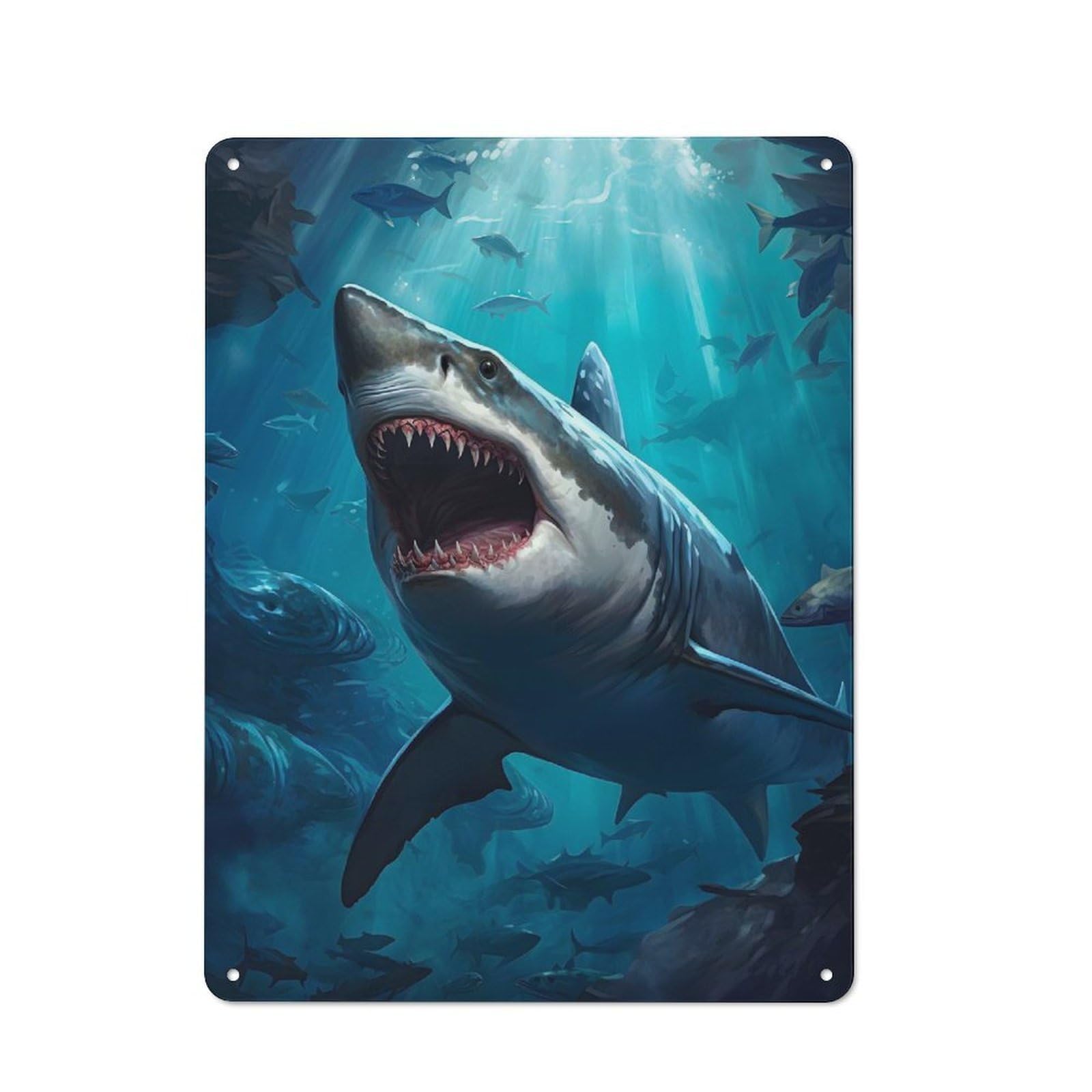 Junmoney Whale Shark-1 Tin Sign 40X30cm With Whale Shark For Café Or Home Bar, Rustic Decor, For Café-Style Decor Fans