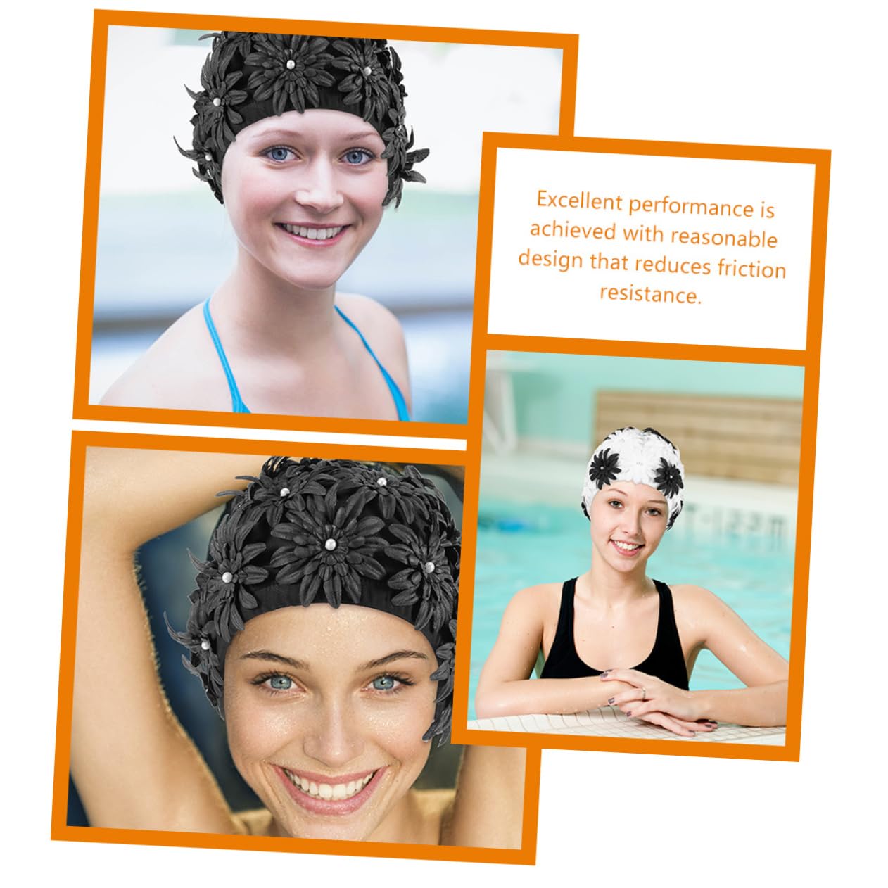 NOLITOY 2 Piezas Gorro De Baño Adulto Gorro De Baño para Mujer Pelo Largo Gorro De Baño Mujer Gorro De Baño De Pelo Largo Gorra Europeo y Americano De Las Mujeres Gorro De Natación Brocado