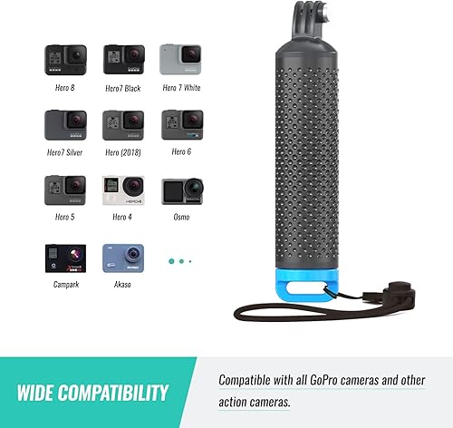 Miniatura 5 de Mango flotante impermeable compatible con GoPro Hero 11, 10, 9, 8, 7, Max, Fusion, Hero (2018), 6, 5, 4, Session, 3+, 3, 2, 1, DJI Osmo, Xiaomi Yi