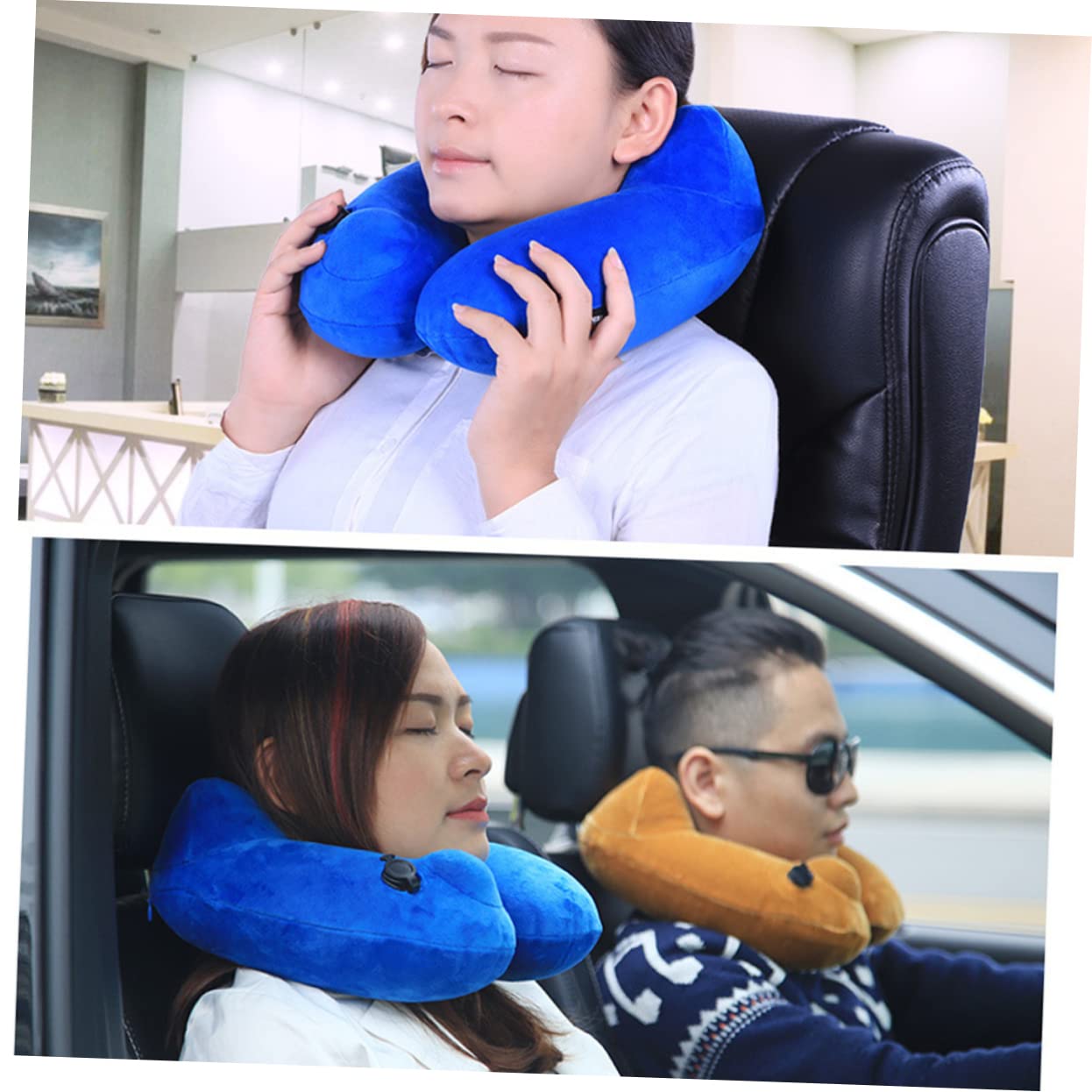 TOPBATHY Cuscino Gonfiabile Per Collo Da Viaggio Cuscino Cervicale Aereo Da Campeggio e Trasportabile Supporto Ergonomico Forma Di u