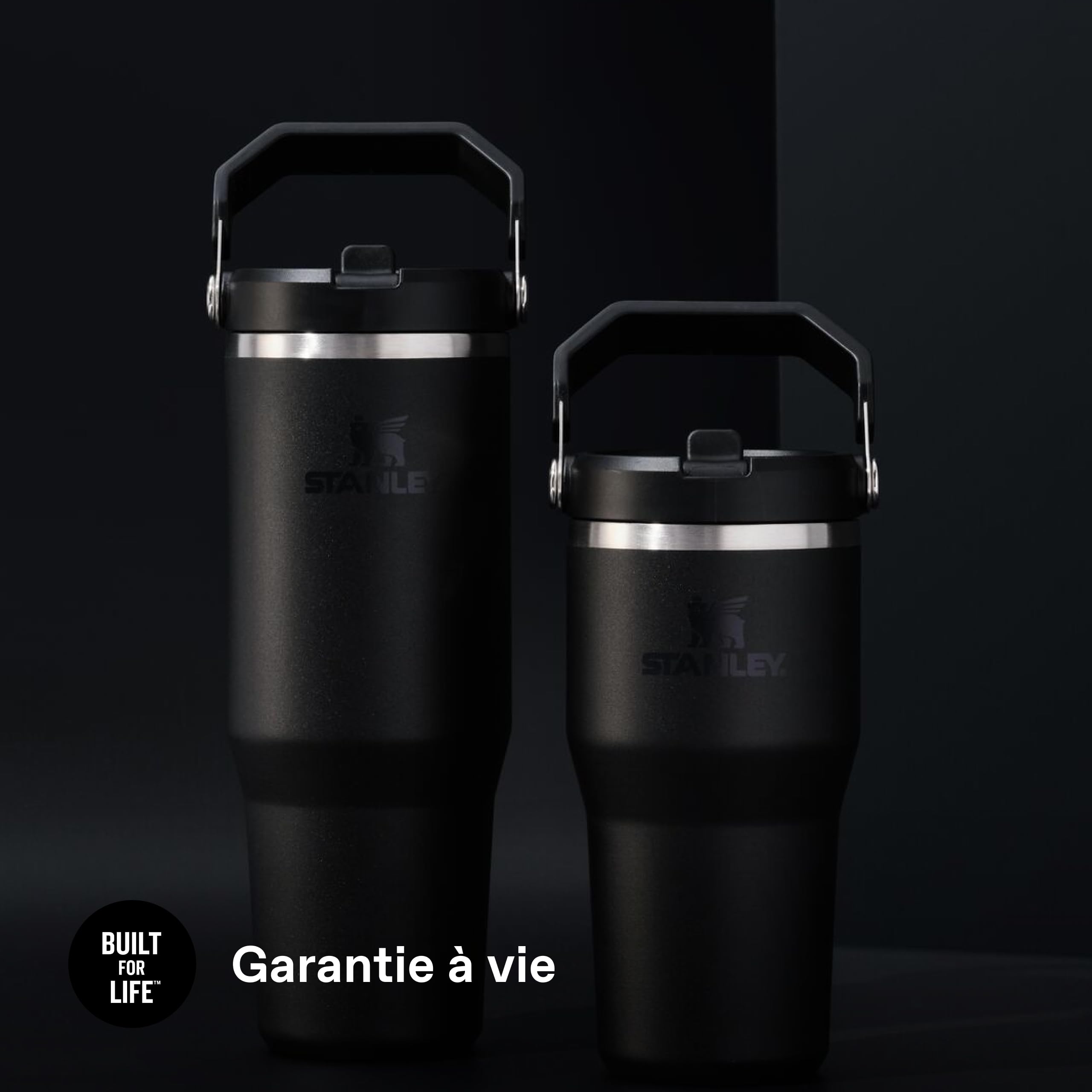 Stanley 1913 Flip Straw Tumbler 1.0 Gourde Avec Paille 0.89L - Froid Pendant 12 Heures - Gourde Isotherme - Sans BPA - Thermos Facile à Transporter - Va au Lave-Vaisselle - Black 2.0