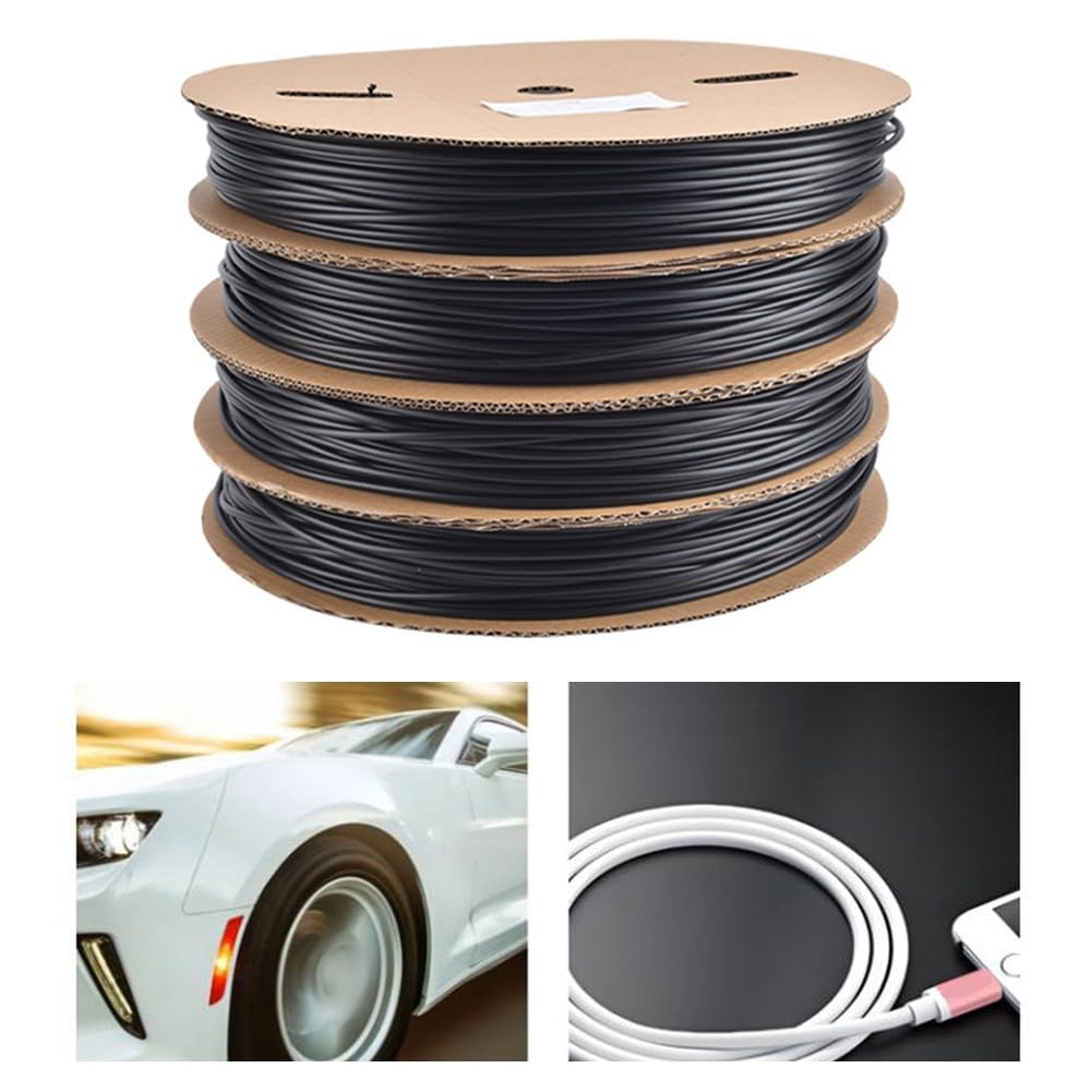 Rotolo di tubo termorestringente 2:1, 200 m, nero, guaina di protezione per cavi e giunti di saldatura, isolamento elettrico da 1,5 a 4 mm