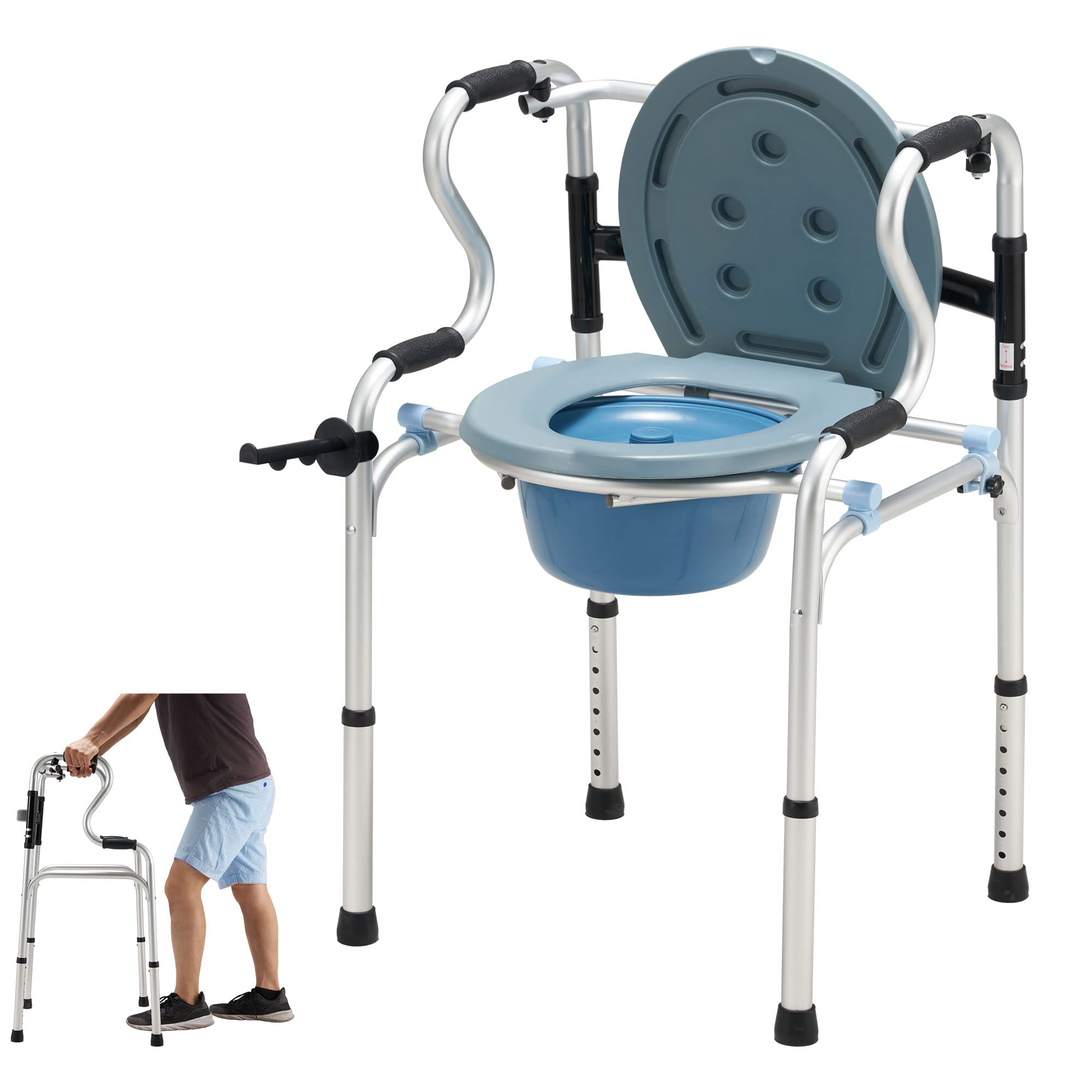 Buy Spurgehom 6 in 1 Bedside Commode,Bathroom Toilet Commode Chair