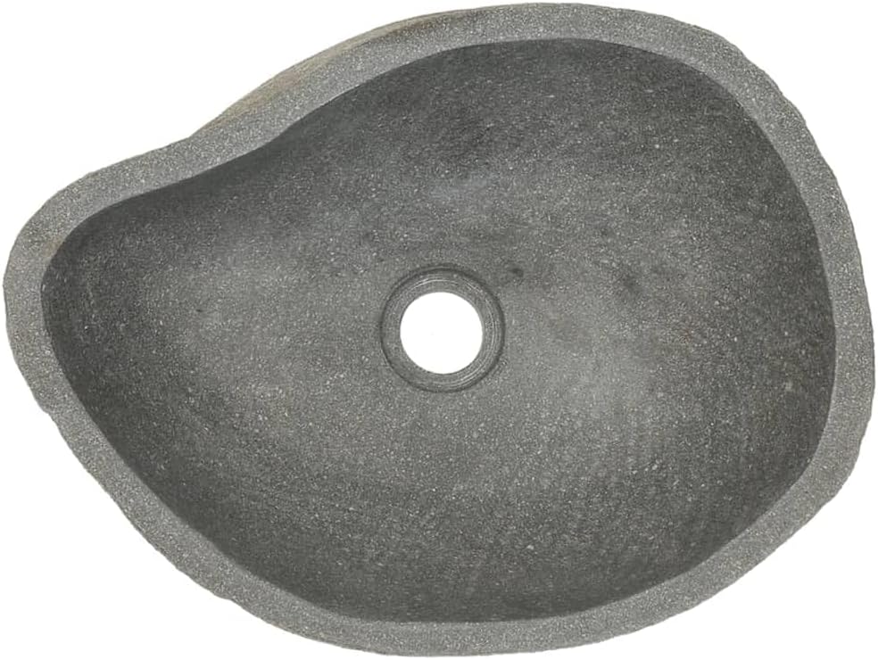Bathroom Vessel Sink Oval Wash Basin River Stone for Hotel Art Basin, Above Counter Oval Washbowl Bathroom Lavatory Hotel Bowl Basin 14.6"-18.1"(BB)