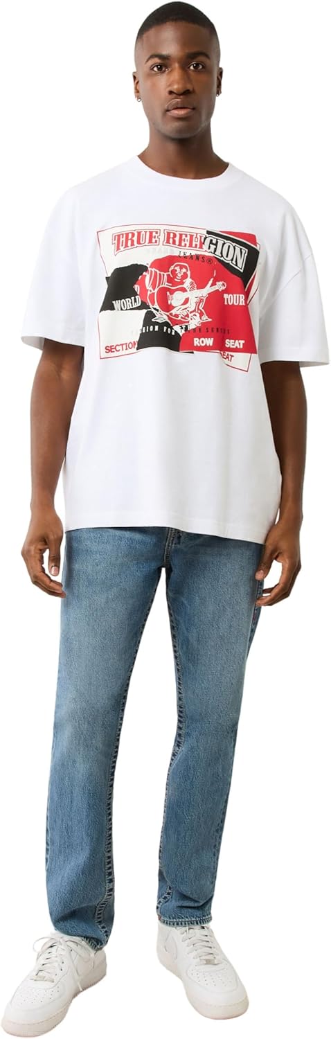 True Religion Men's Short Sleeve Torn SRS Tee - Casual Graphic T-Shirt - Image 4