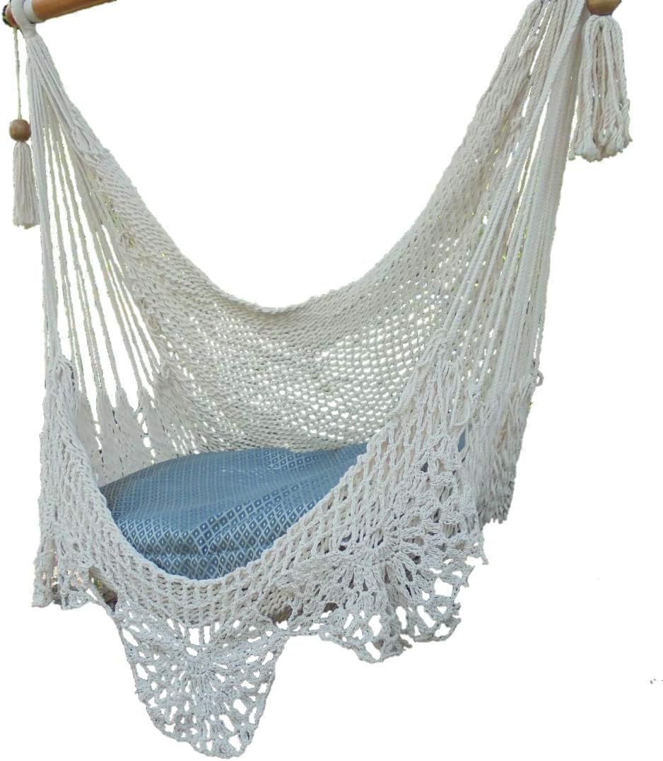 Amazing Hammock Chair Crochet Beige/Indoor Outdoor Chair Hammock/Hanging Chair Swing/Hanging Chair/Indoor Outdoor Chair/Portable Hanging Chair