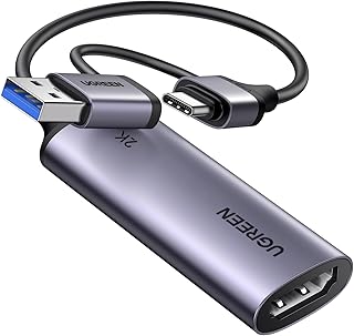 UGREEN 2K@30Hz Video Capture Card HDMI to USB 3.0 and USB C, Full HD 4K 30Hz Input with Low Latency for Capture Video and ...