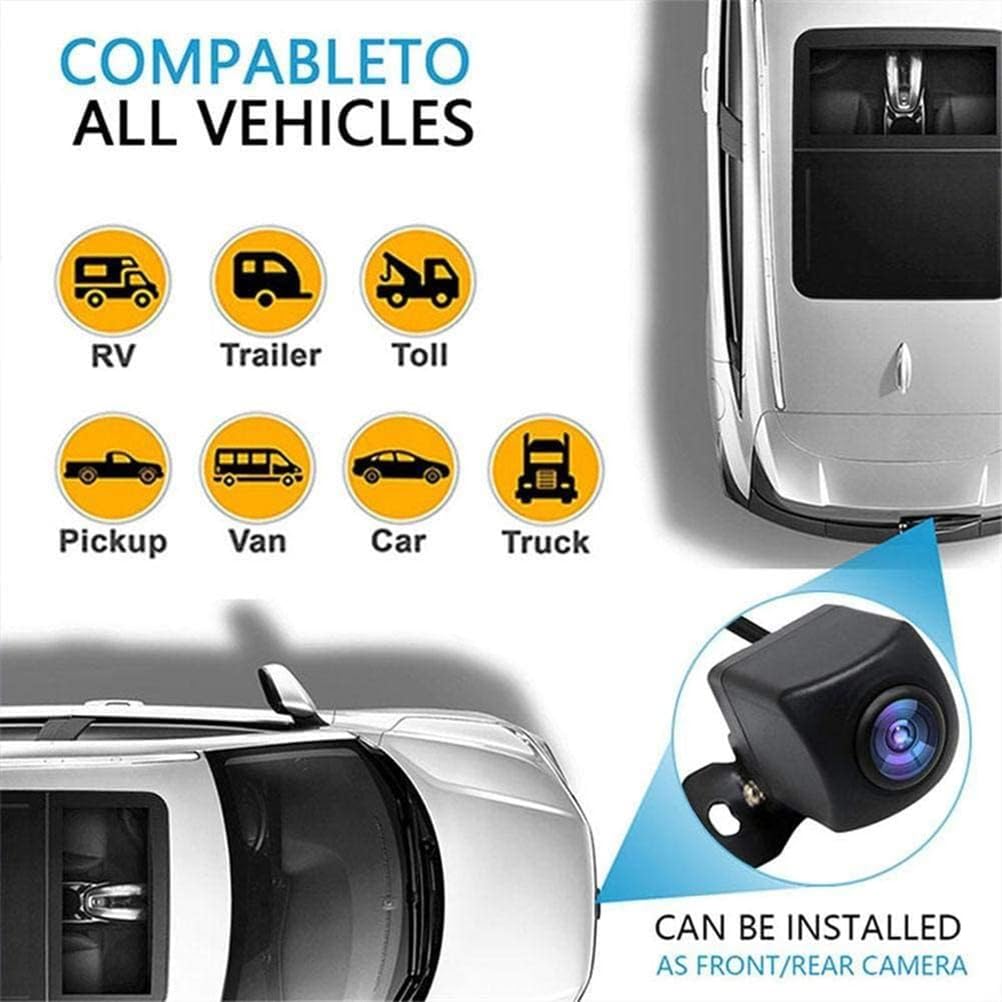 Telecamera retromarcia Wi-Fi, Telecamera retromarcia Moto USB 5V Tachigrafo per Visione Notturna HD IP67 Impermeabile Compatibile con Android iOS per Auto Camion RV Van