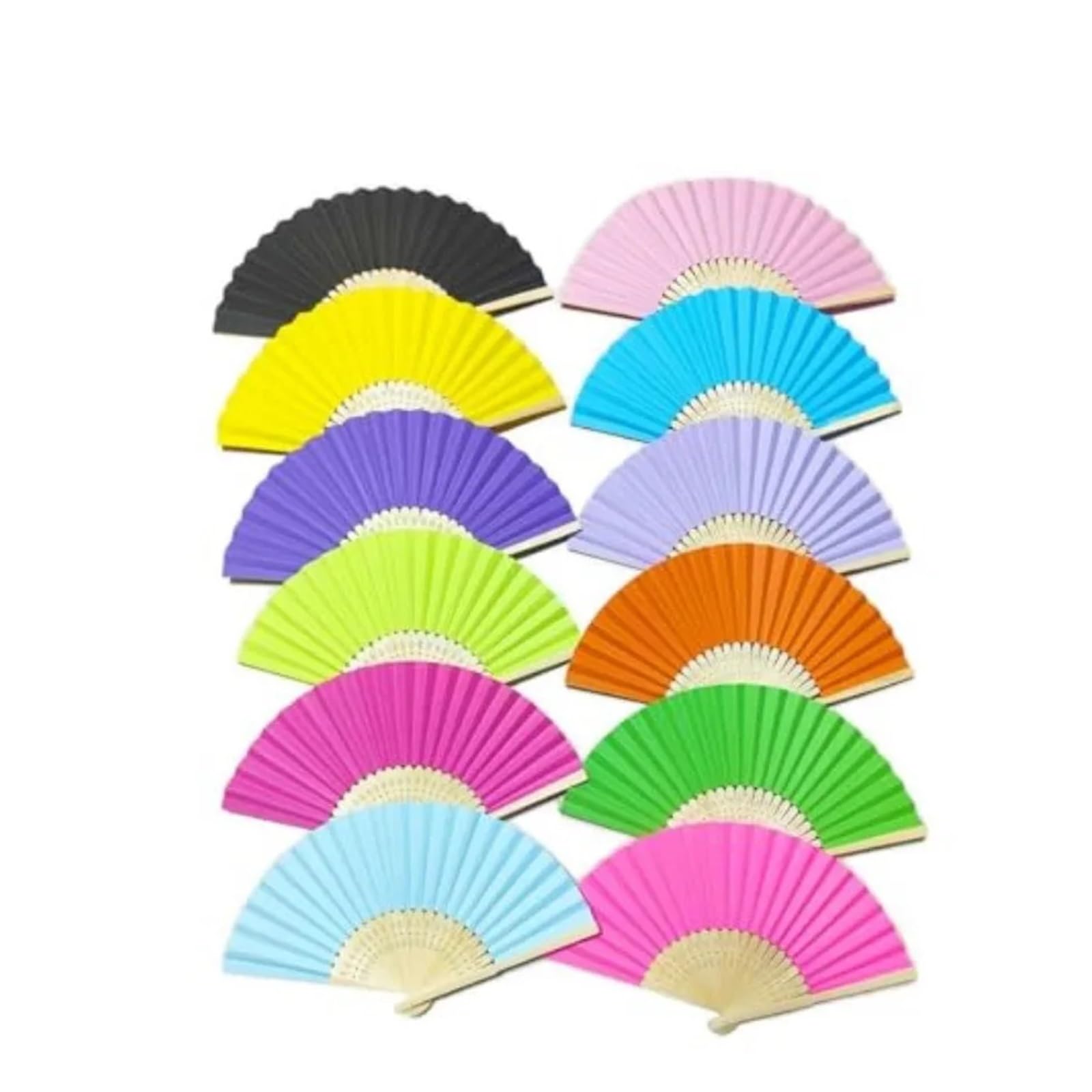Handfächer aus Papier, 8,3 Zoll faltbare Handfächer for Hochzeitsgeschenke, Partydekorationen(Colorful 60pcs)