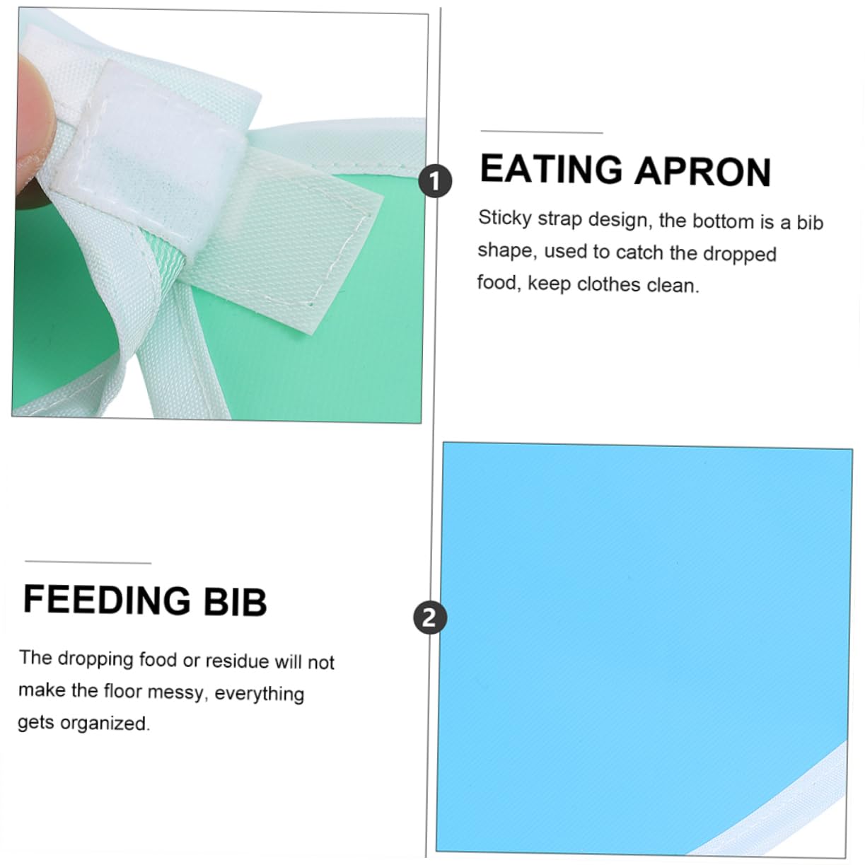 3stücke Lätzchen für Erwachsene aus Wasserdichtem Material Wiederverwendbar und Waschbar zum Essen für Kleiderschutz Zufällige Farbe