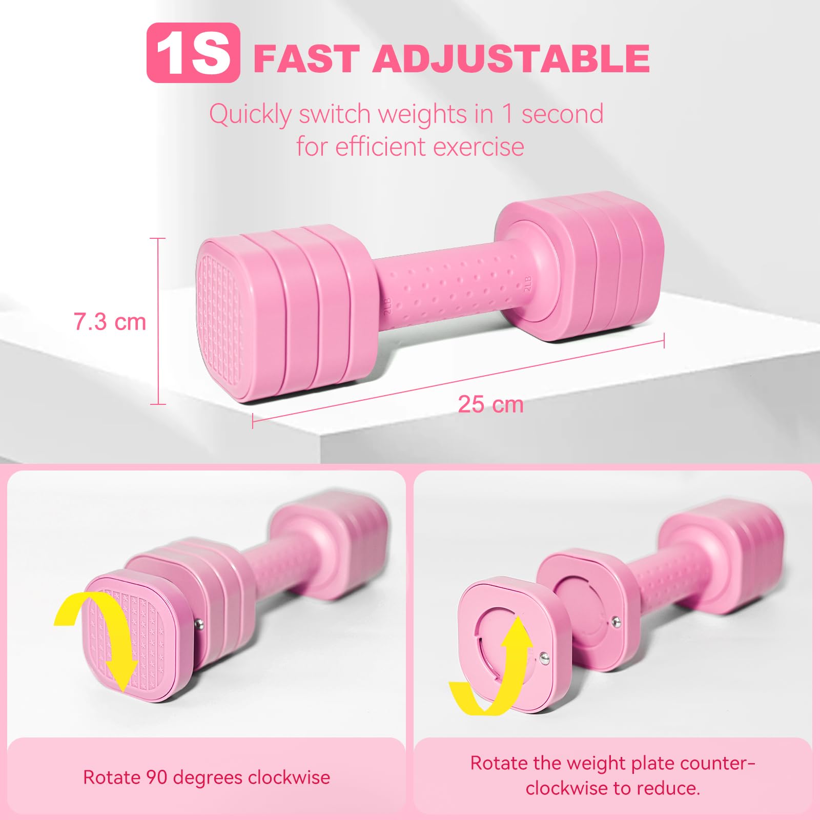 4,54 KG Hanteln Verstellbar, 4 in 1 Kurzhanteln Verstellbar für Frauen Männer Hantelset Kurzhantel Set Kurzhantel-Set für Home Gym Übung Workout Krafttraining Workout