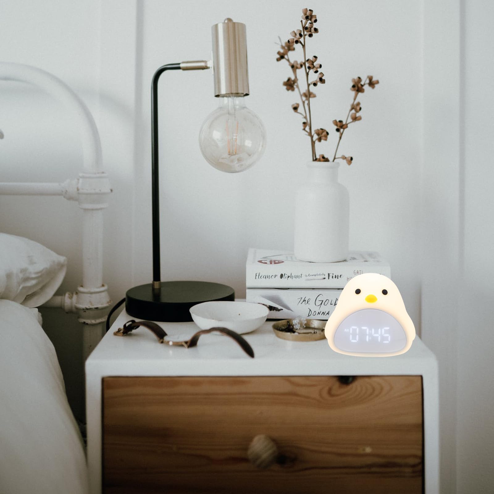Gadpiparty Reloj Despertador Infantil Luz Nocturna y Temporizador, Diseño Moderno en Abs y Silicona para Decoración y Uso en Escritorio en Casa