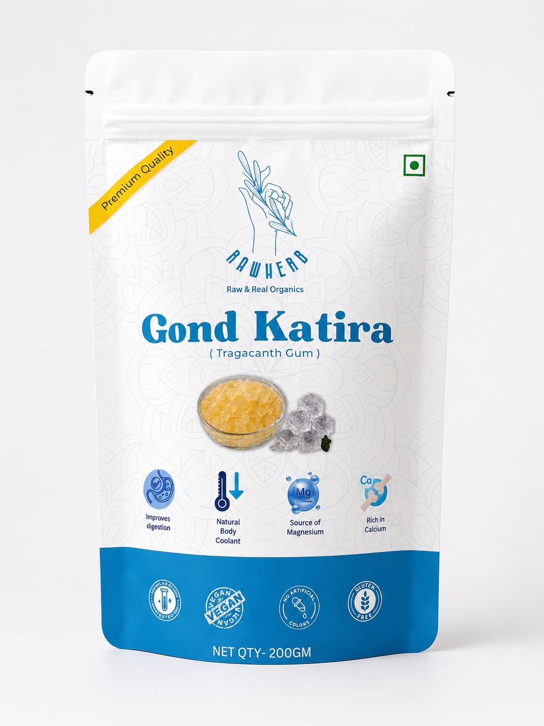 RAWHERB Gond Katira (Tragacanth Gum) 200g | Natural Body Coolant | Edible Gum Crystals | Rich in Soluble Fiber & Calcium | Summer Superfood for Falooda & Drinks-image-18