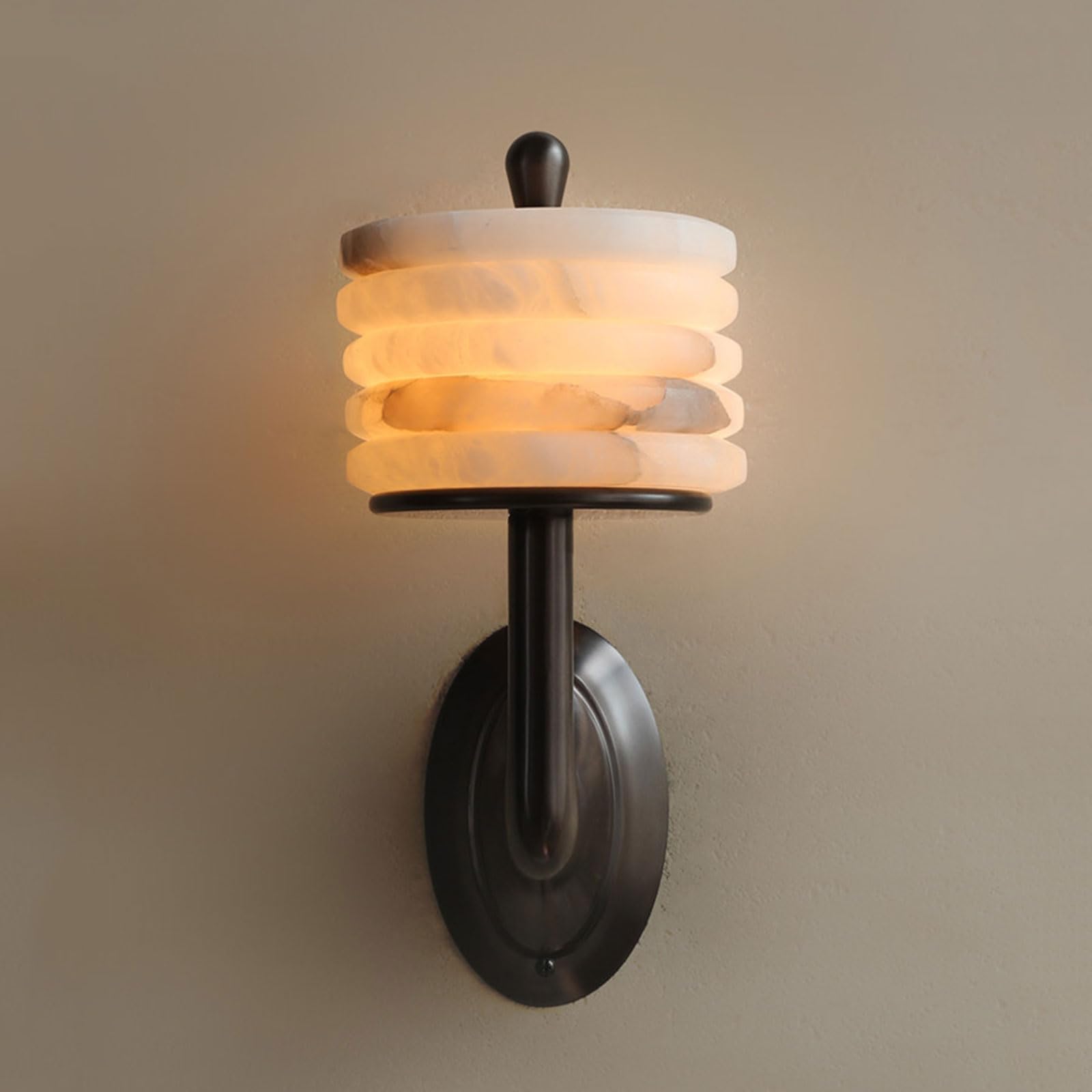 IOEDHW Tiered Stacked Spanish Alabaster Wall Sconce Natural Stone Wall Lamp G9