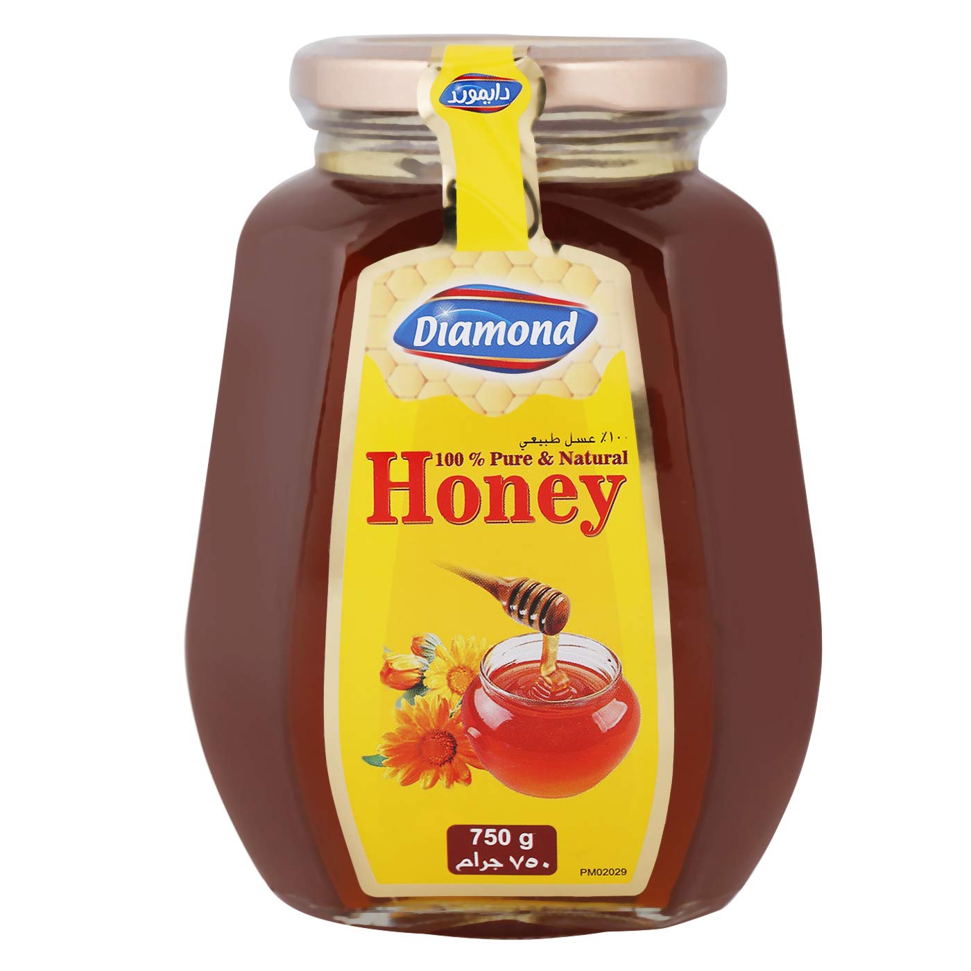 Diamond Honey Glass Jar, 750 G