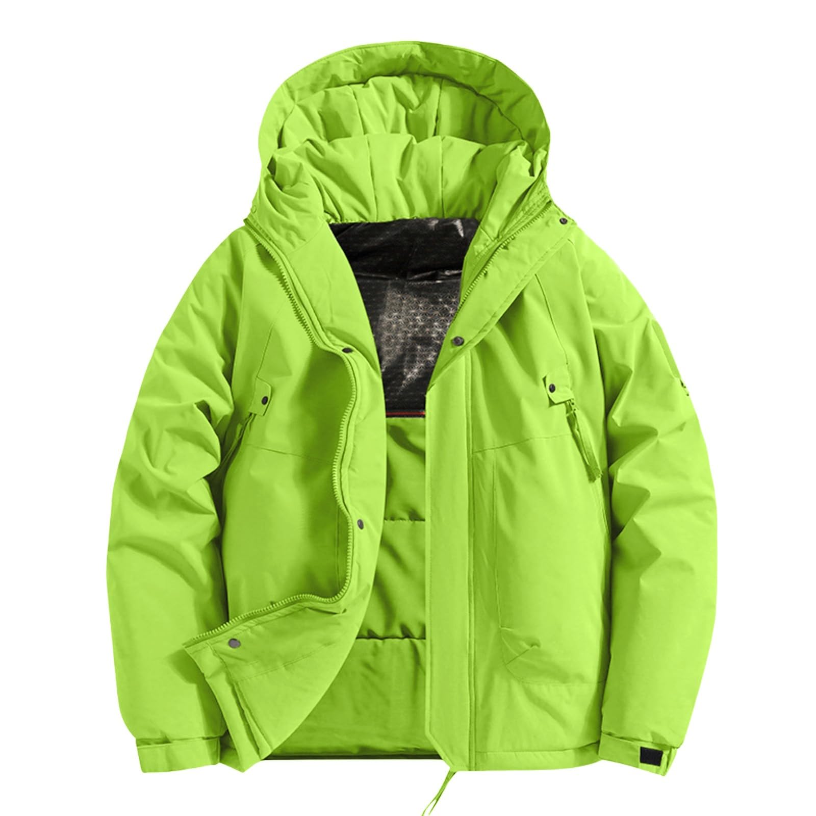 Giacche impermeabili da uomo con cappuccio Giacche da trekking da uomo giacca antivento imbottita ispessita giacca antivento autunno/inverno giacca da esterno con tasche con cerniera cappotti casual
