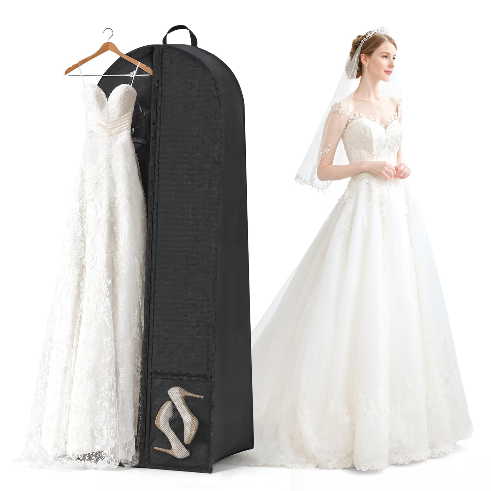 72 Wedding Gown Dress Garment Bag 8 20 Gusseted Garment Cover for Puffy Bridal Gowns Cover Travel Garment
