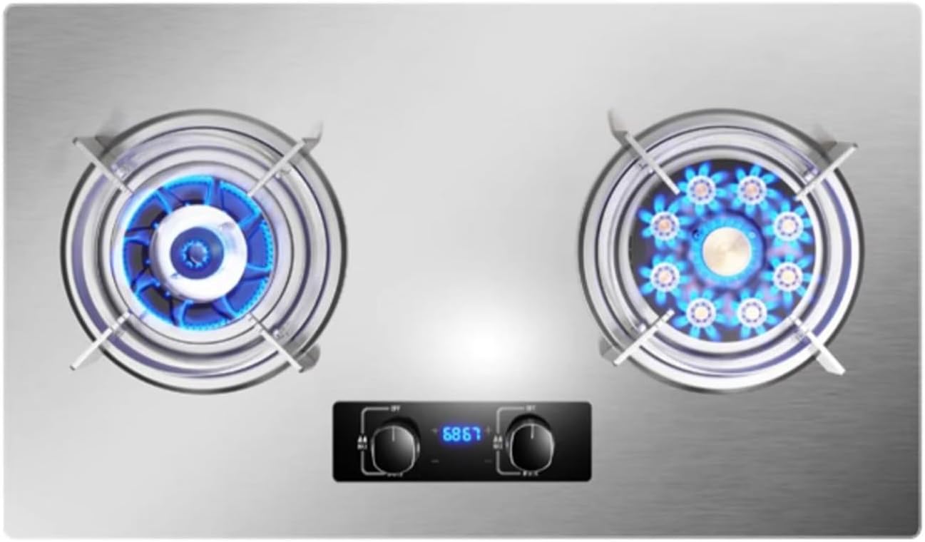 Estufa a Gas 2 Puestos 5.2/8.5 KW, Panel Acero Inoxidable, Protección de Apagado