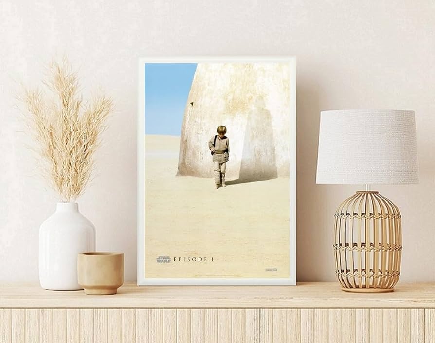 Amazon.co.jp: 【フレーム付-白-】 映画ポスター スターウォーズ