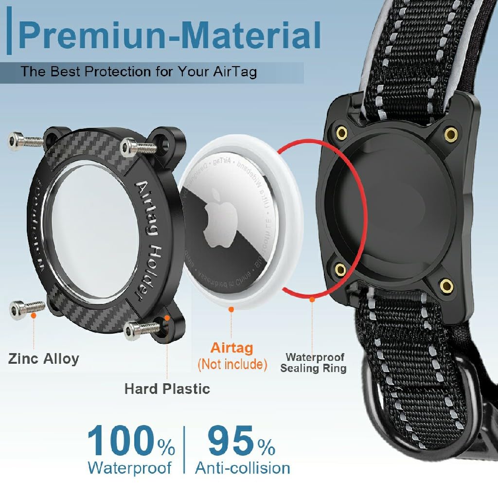 Hundehalsband Mit Airtag-Halter - Reflektierend & Wasserdicht
