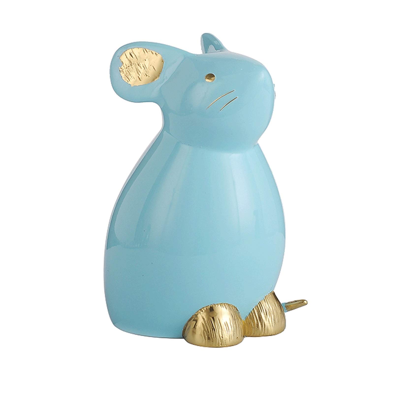 Statue de rat Fengshui en cuivre fait main objet de collection 4.7in
