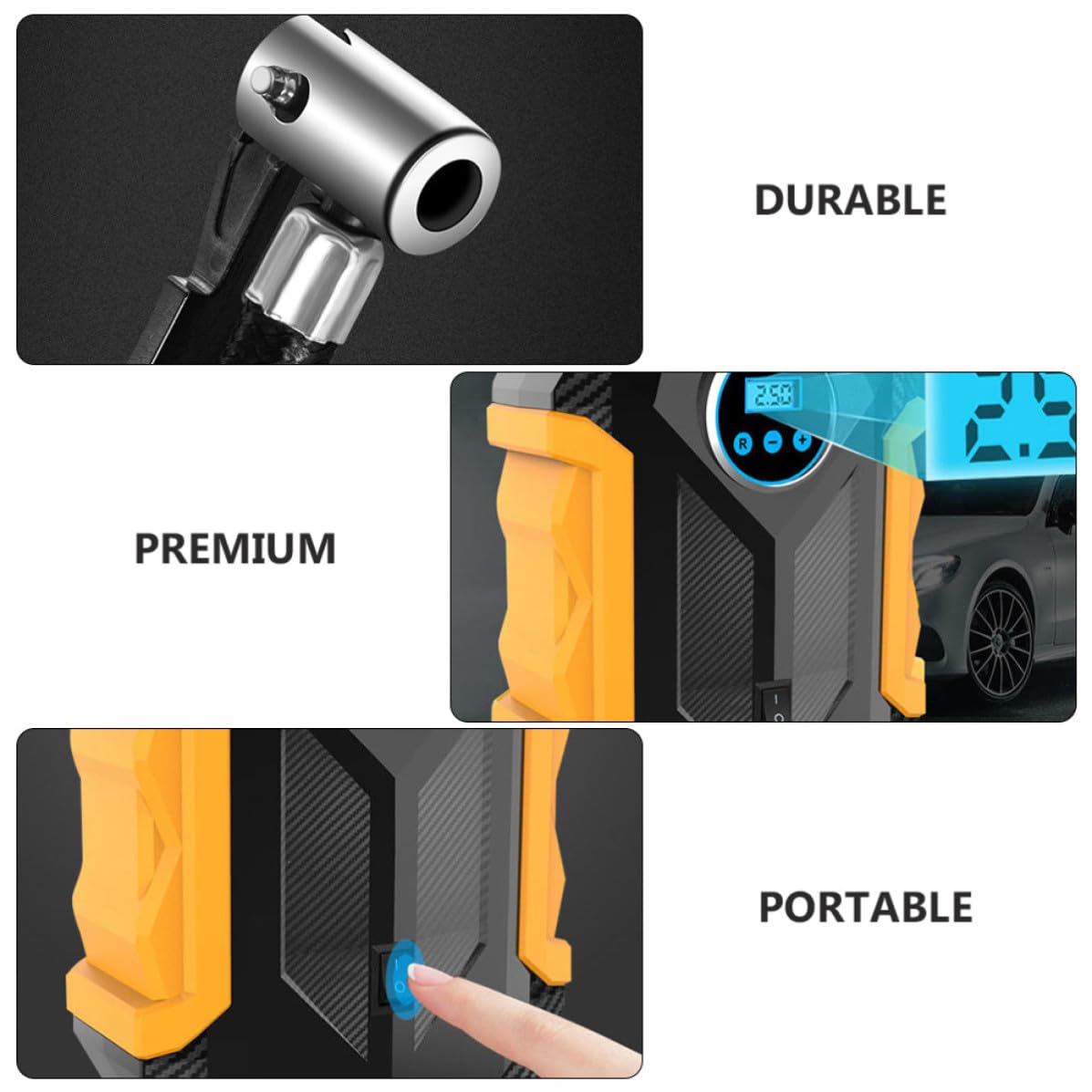 Gonfleur de Pneus Portable 12 V Affichage Numérique pour Voiture