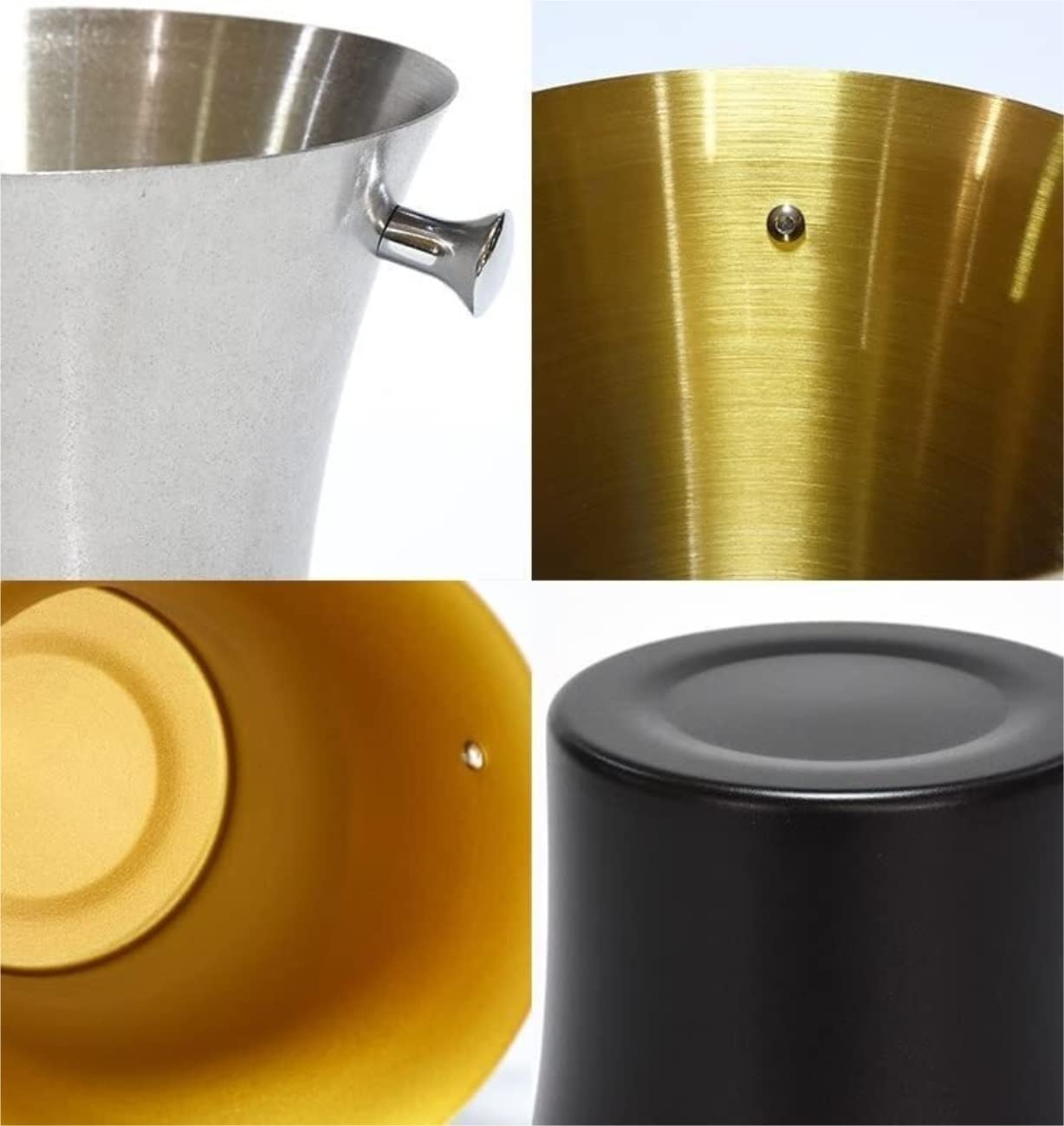 Cubitera Champanera Cubo De Hielo De Acero Inoxidable Engrosado, Vino, Champán, Hogar Europeo, Cerveza Al Aire Libre Cubiteras para Botellas(Color:Gold)