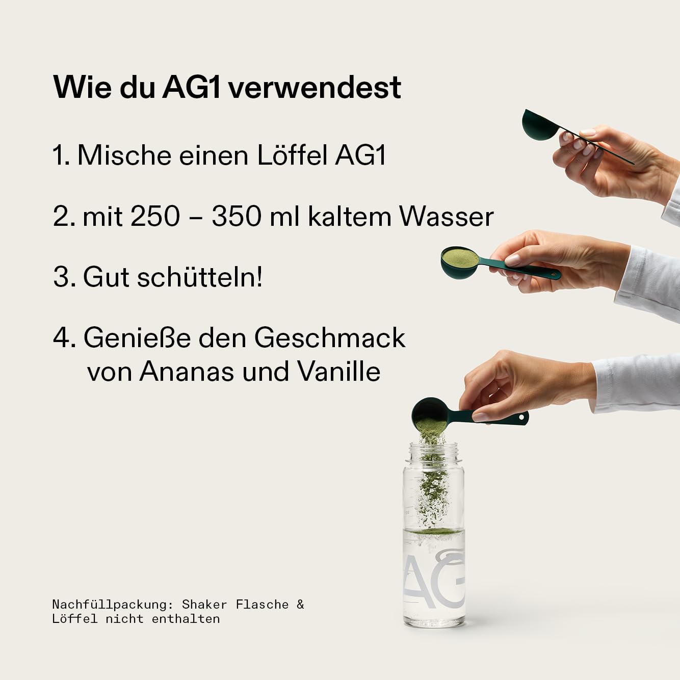 AG1 Greenspulver Nahrungsergänzungsmittel | Dein Nährstoff-Boost: Vitamine, Mineralstoffe, gute Darmbakterien | Glutenfrei, Vegan & Keto | 70+ Inhaltsstoffe von AG1 Athletic Greens | Nachfüllpackung