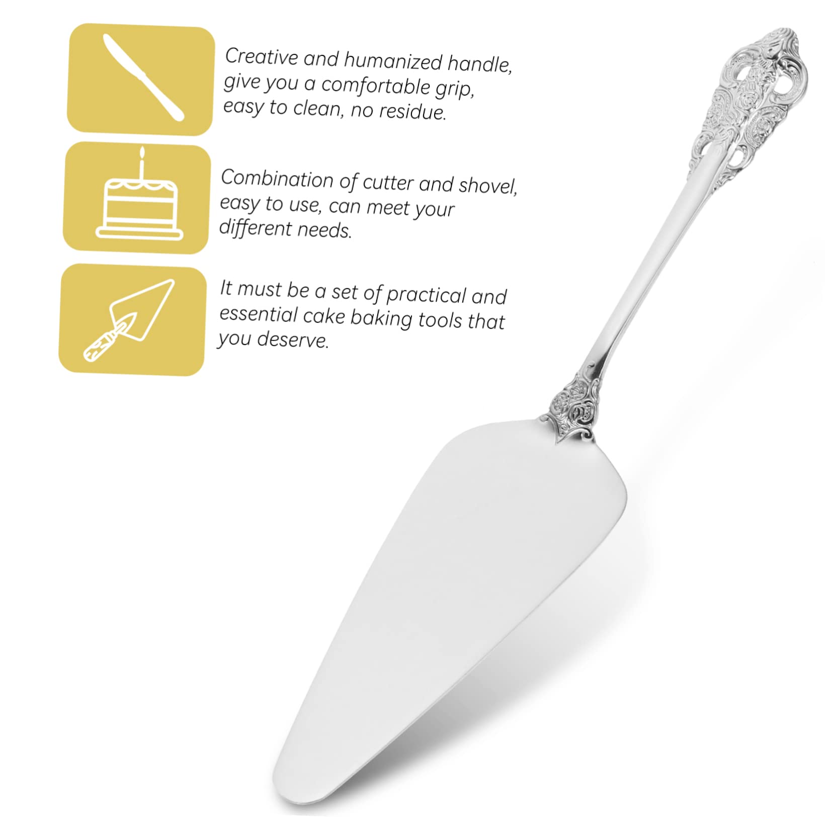 Cake Spatula Cake Slicer Flatware Cake Cutter Pie Spatula Pie Slicer Server Pie Lifter Pie Scooper Wedding Cake Server Metal Decor Stainless Steel Bread Cutters Salad Pancakes