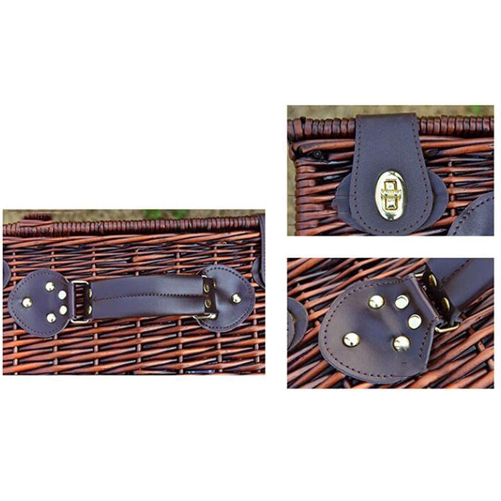 Cestas De Picnic, Cesta De Picnic De Mimbre para 4, Accesorios De Cesta De Picnic De Sauce, Platos Y Utensilios, Cestas De Picnic para Cenar Al Aire Libre