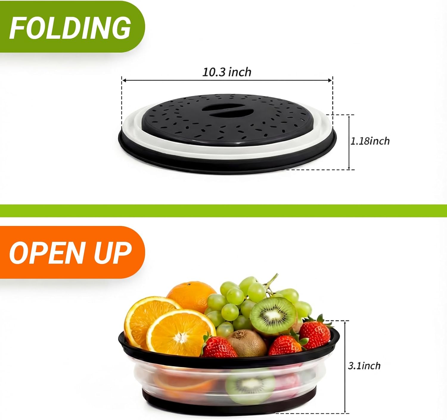 Microwave Splatter Cover, Collapsible Microwave Food Cover, Microwave Plate Cover With Steam Vent, Dishwasher-Safe Suitable For Kitchen Use 4-Pack