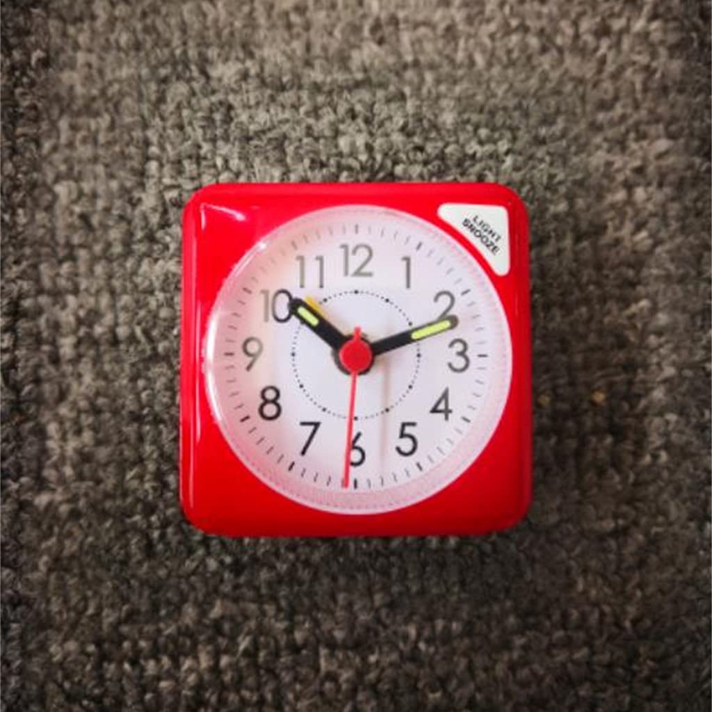 HRWLY Silent Student Alarm Clock Concise Antique Snooze Straps Night Light Table clock mini alarm(Argento)