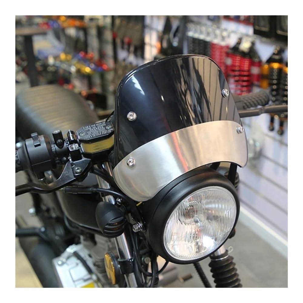 Parabrezza a doppia bolla Accessori Per Moto Parabrezza Universale Per Faro Rotondo Da 5 "-9,45" Deflettore Anteriore Per Zanzariera