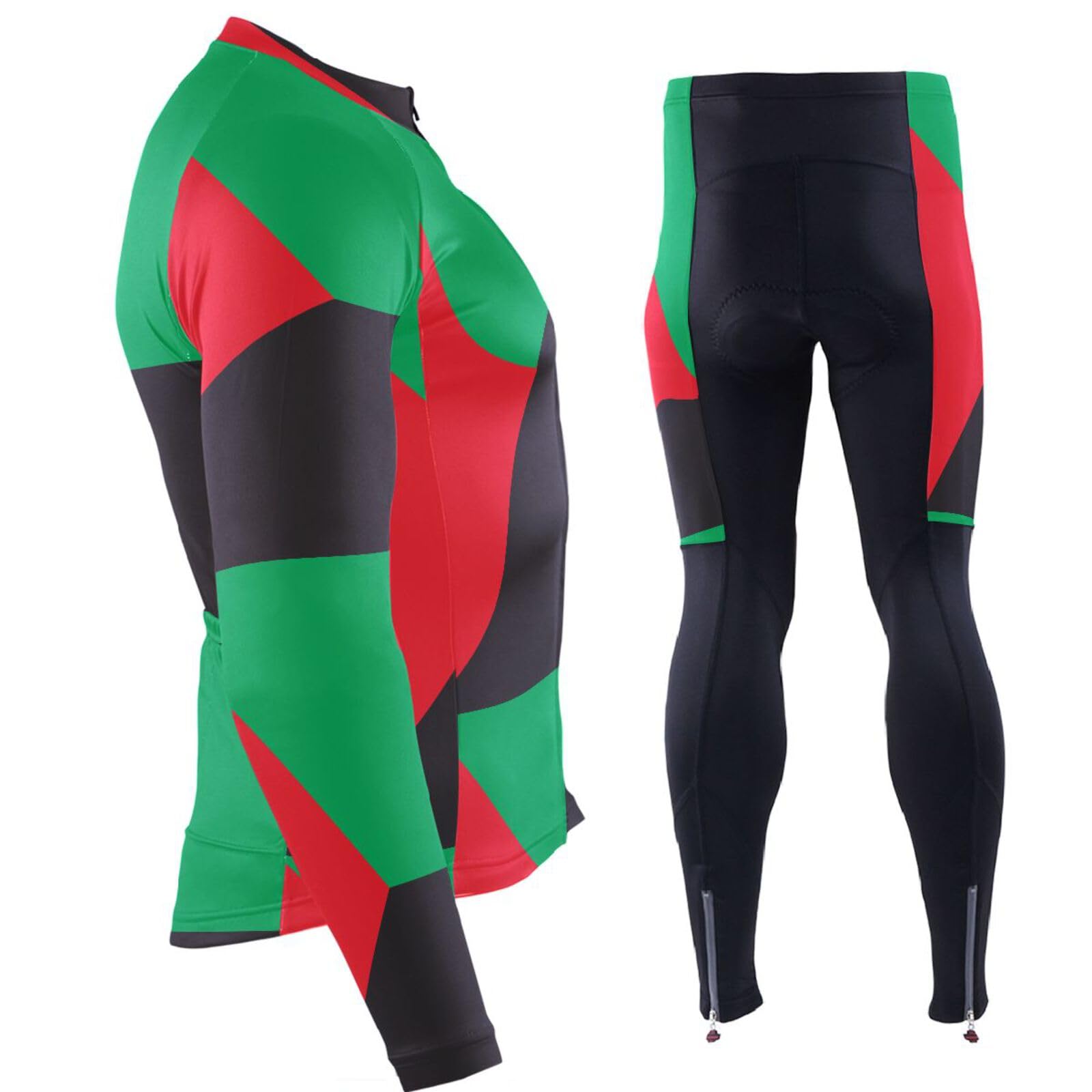 Equipo de ciclismo para clima frío con bolsillos, equipo de ciclismo para invierno resistente al viento 3D acolchado bandera nacional de Kenia