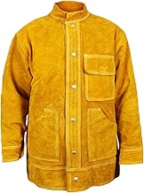 Chaqueta de soldadura de verano resistente al fuego, ropa de cuero, talla XL, color amarillo