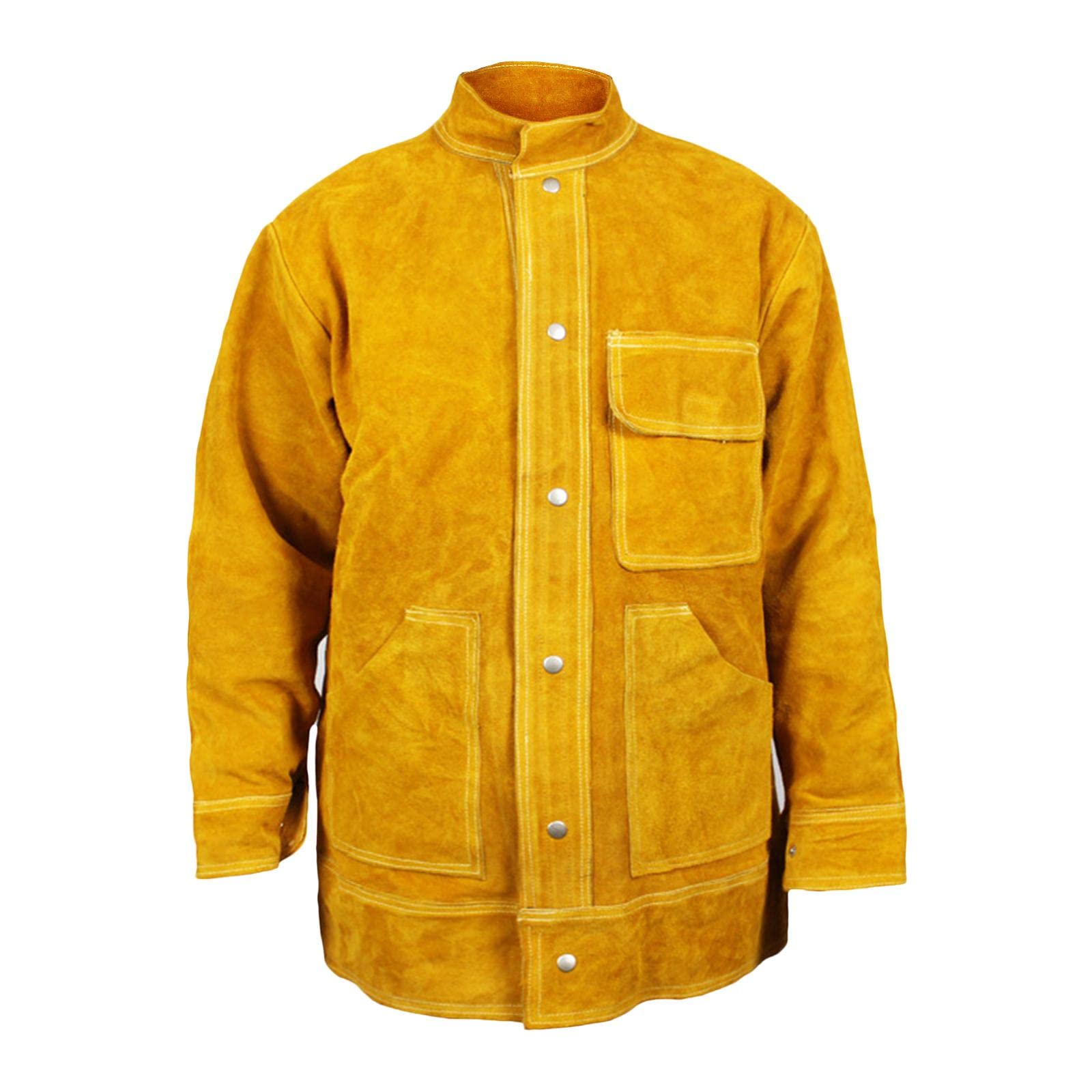 Neaxgeandx Yellow, Xxxl Summer Welding Jacket Shirts Flame Resistant Welder Leather Clothing Xxxl, Yellow