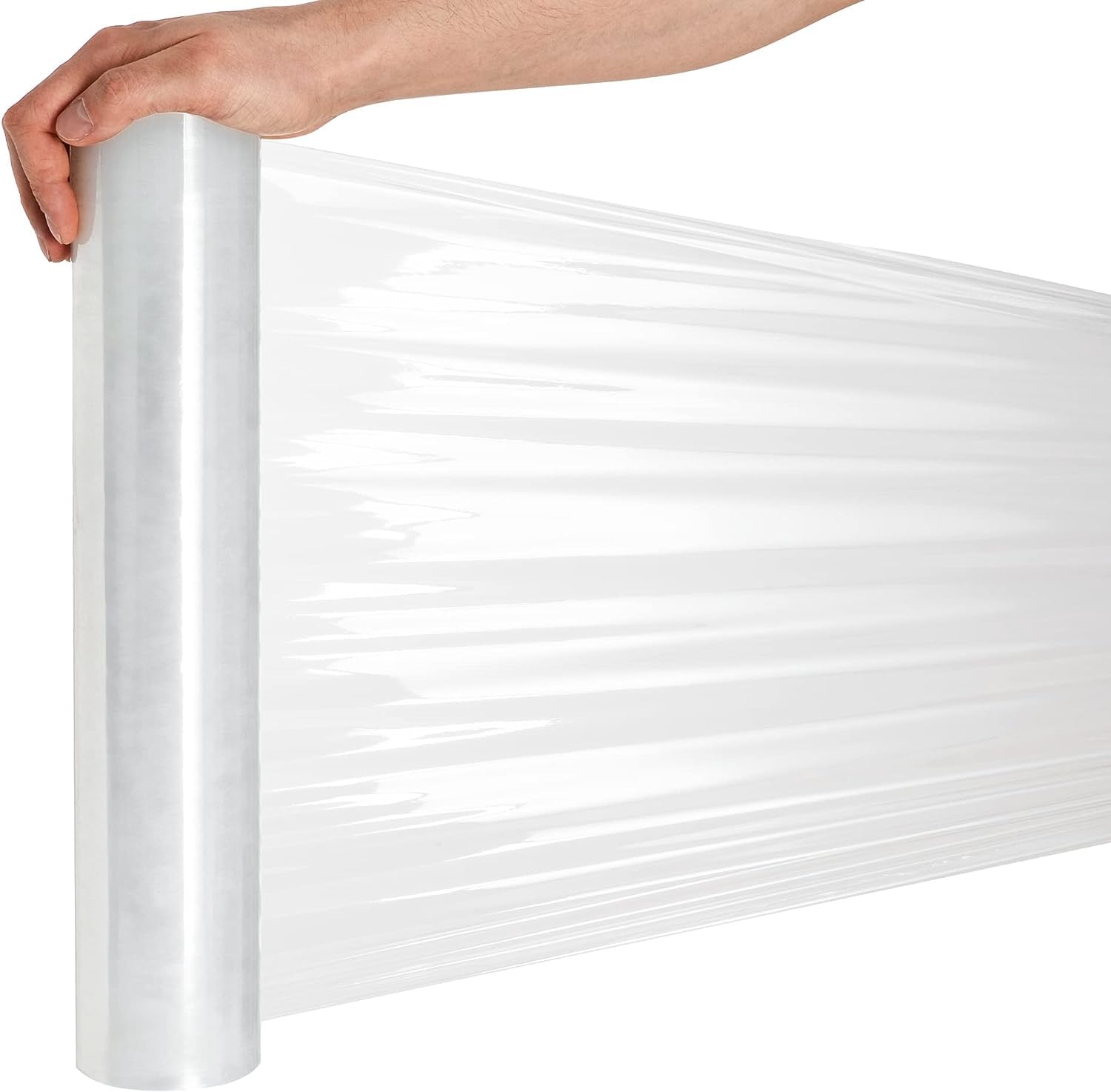 RAGO® Stretchfolie Transparent folie für möbel 150m Hand Stretchfolie rollen I Palettenfolie Handfolie Wickelfolie I Verpackungsmaterial Packfolien (7,5 x 7,5 x 40 cm) 0,9 kg I Dicke 23 µm