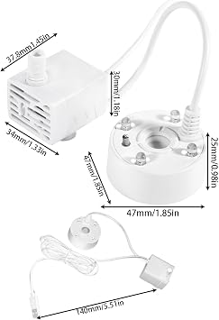 Ultrasonic Mist Maker - Pond Mist, Atomizer Sprayer | LED Light Ultrasonic Sprayer for Fountains, Aquariums, Ponds, Create Dense Mist for Decorative Effects, Indoor Outdoor Misting Machine