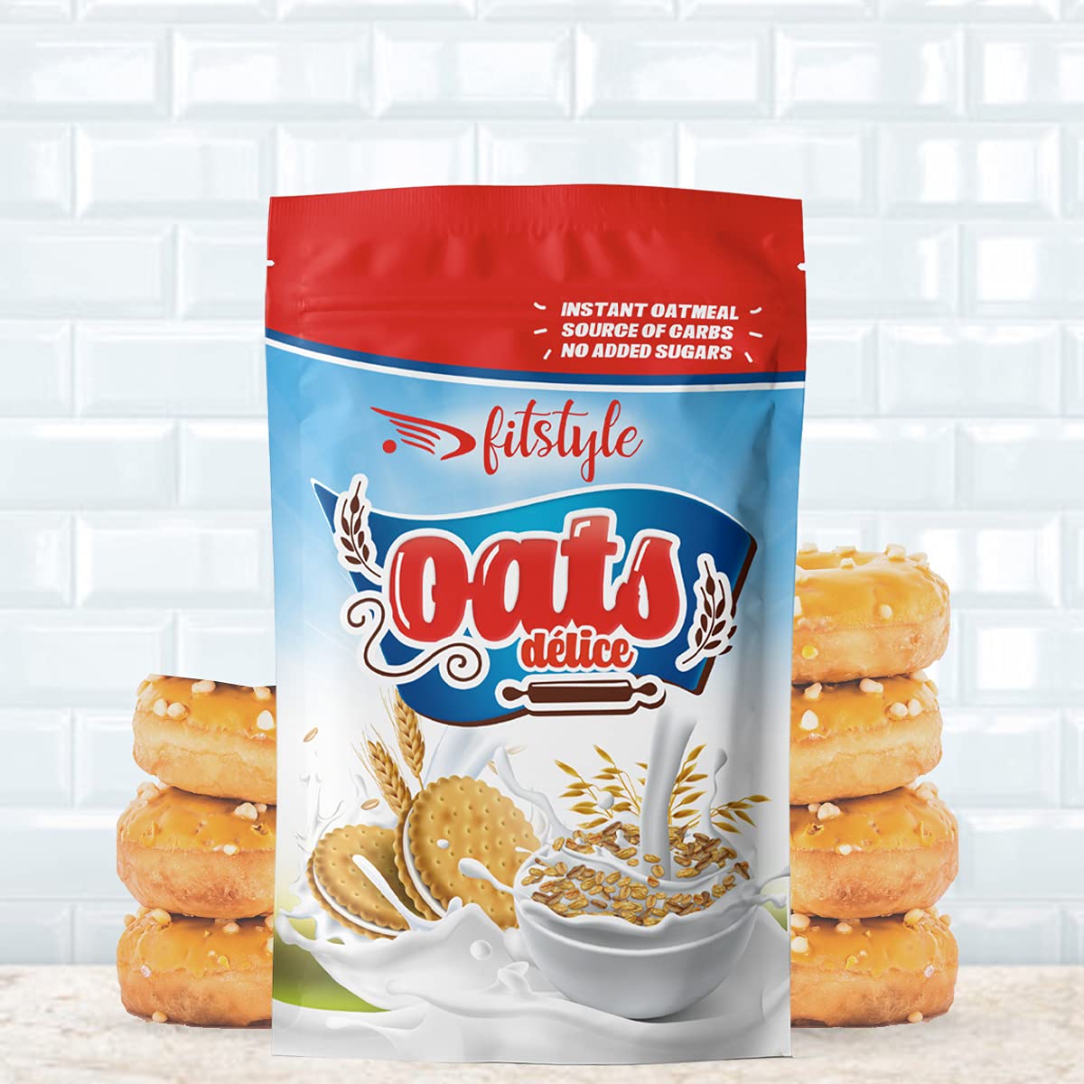 Harina de avena Integral 500g sabor Downut | Sin azúcares añadidos | Con proteínas y sin azúcar añadido | No pierde el sabor al cocinarse