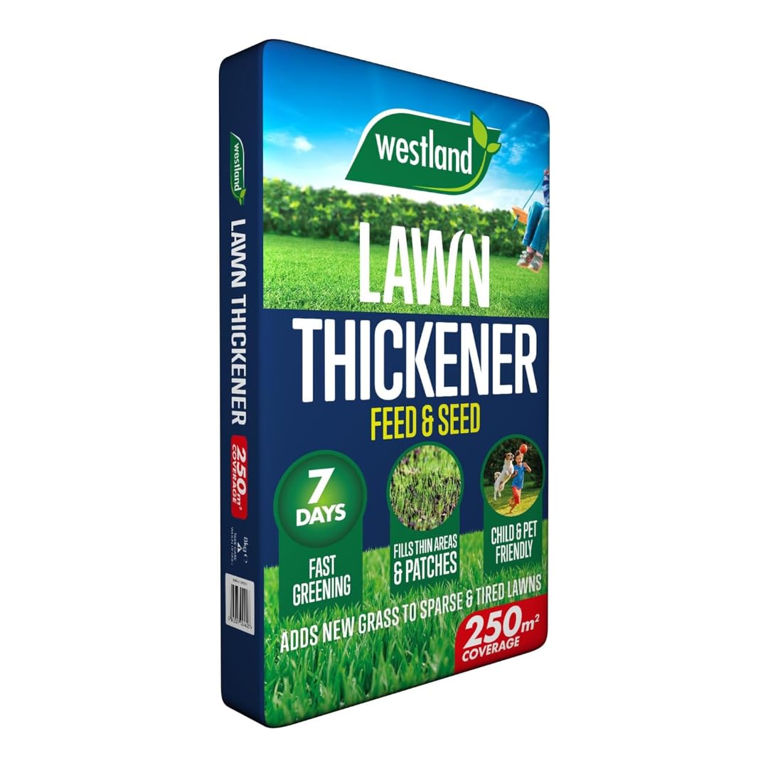 Westland Lawn Thickener Feed & Seed 250m² Bag, Lawn Seed & Fertiliser for Established Lawns
