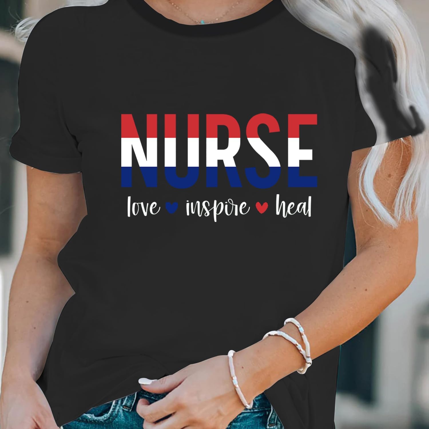 LBP Womens Nurse Shirt Nurse Leopard Print Tshirt Love Inspired Healing Top - Image 2