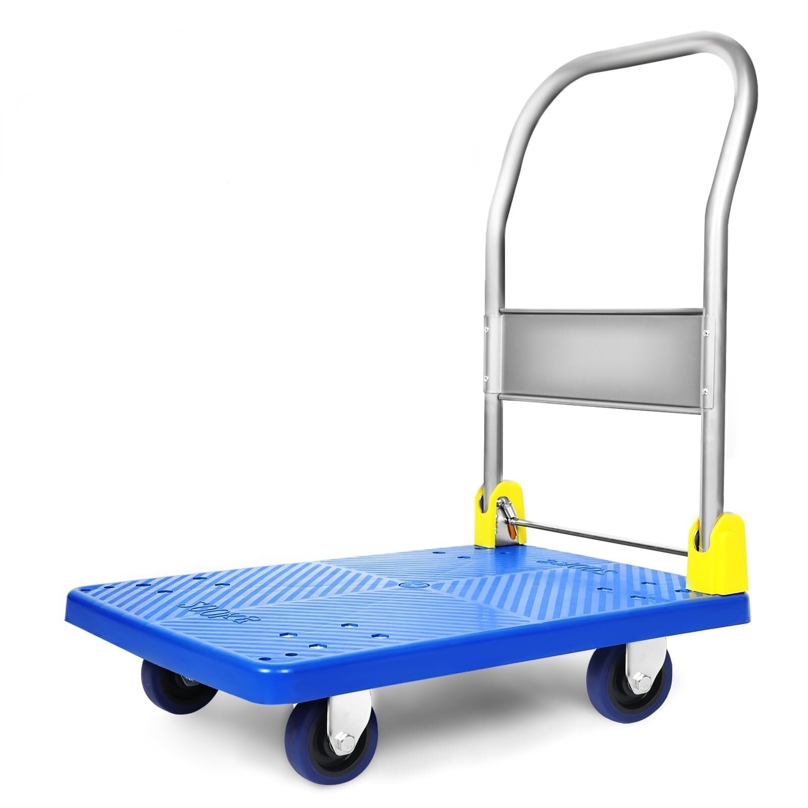 Carrello Mano Carrello Pieghevole for Impieghi Gravosi con Ruote E Maniglia, Salvaspazio Piattaforma Trasporto