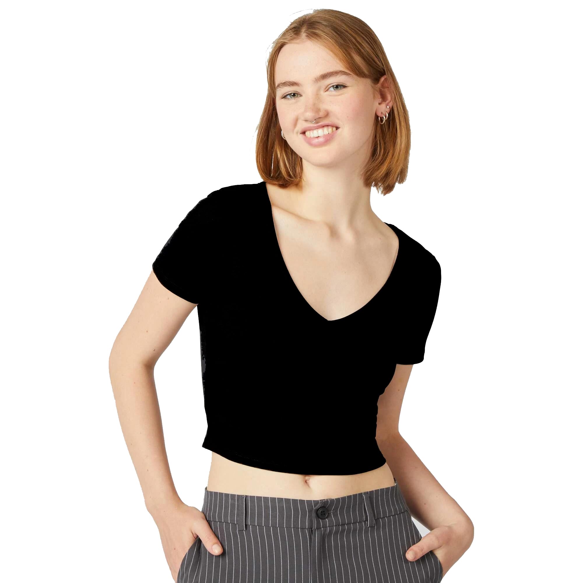 stars and you Short Sleeves V Neck Cotton Crop TOP-picture-20