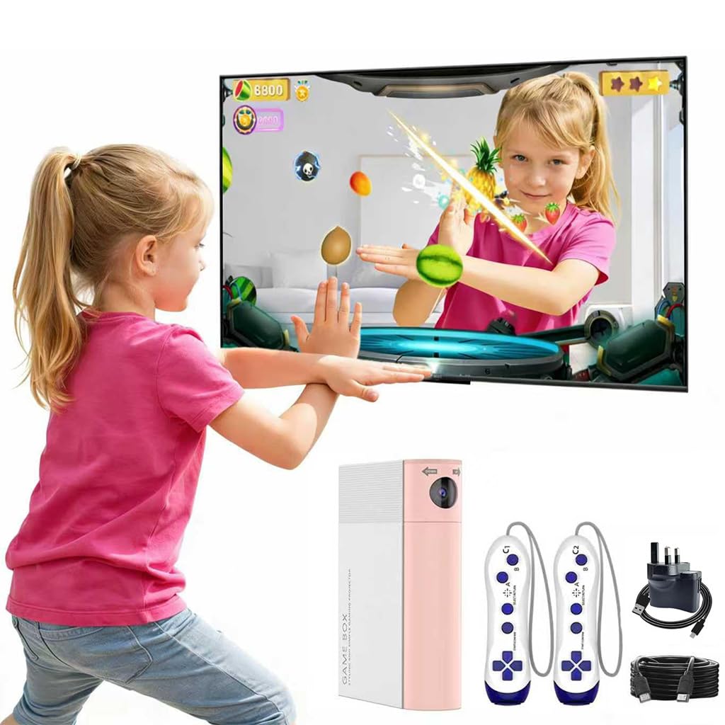 MIAROZ AR Motion Game Console for Kids: Plug and Play TV Video System (Pink A)