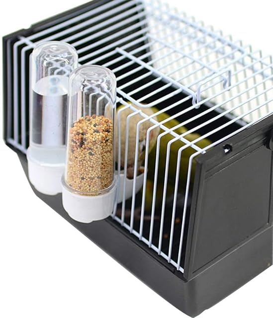 Foto 2 de 3 de Jaula de viaje para pájaros pequeños, con 2 comederos, jaula portátil para pájaros pequeños