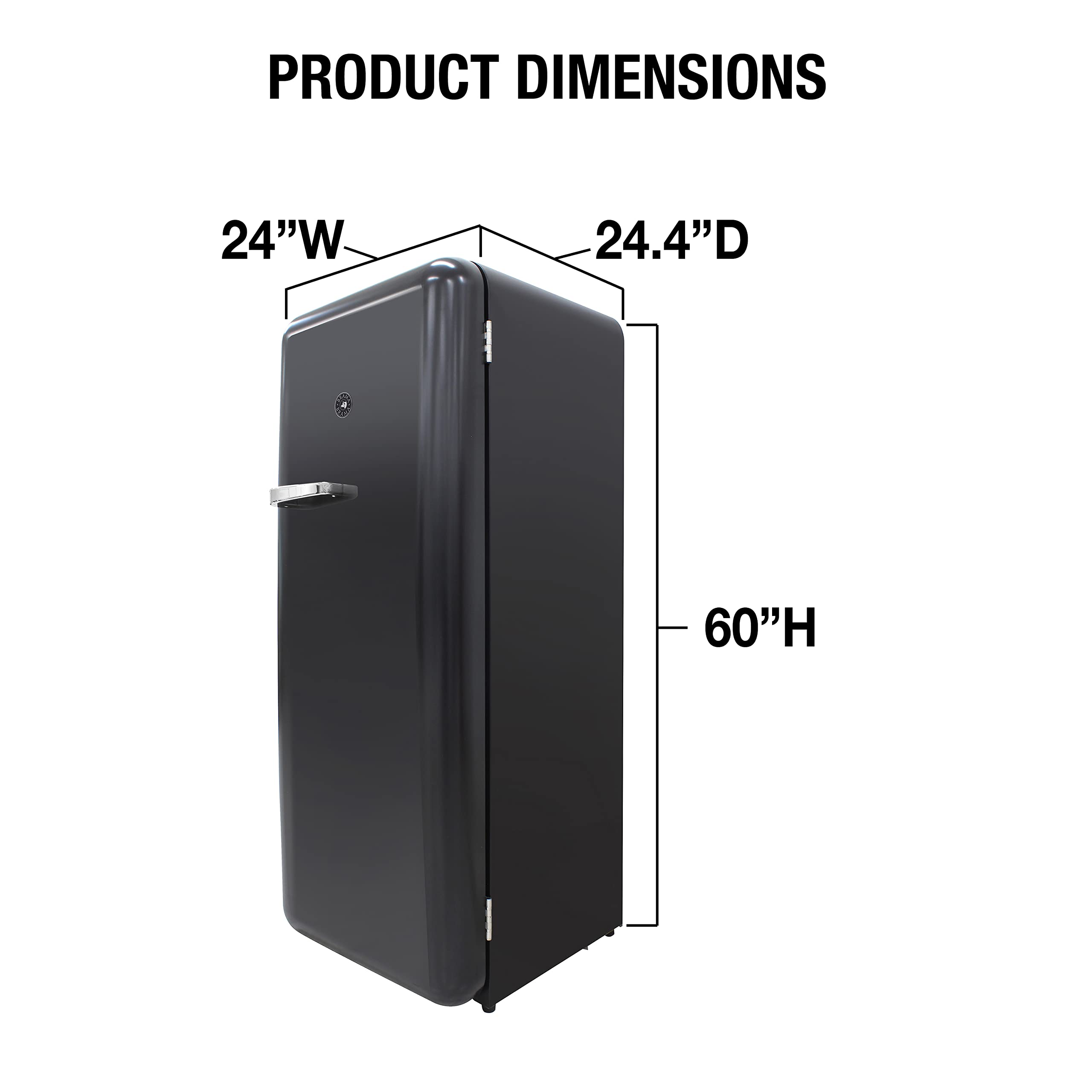 Brama Retro Fridge With Top Freezer 9.9 Cu.Ft. Full Refrigerator For Apartment, Condo, House, Kitchen, 24-Inch, Black on Fridge.com - View 6