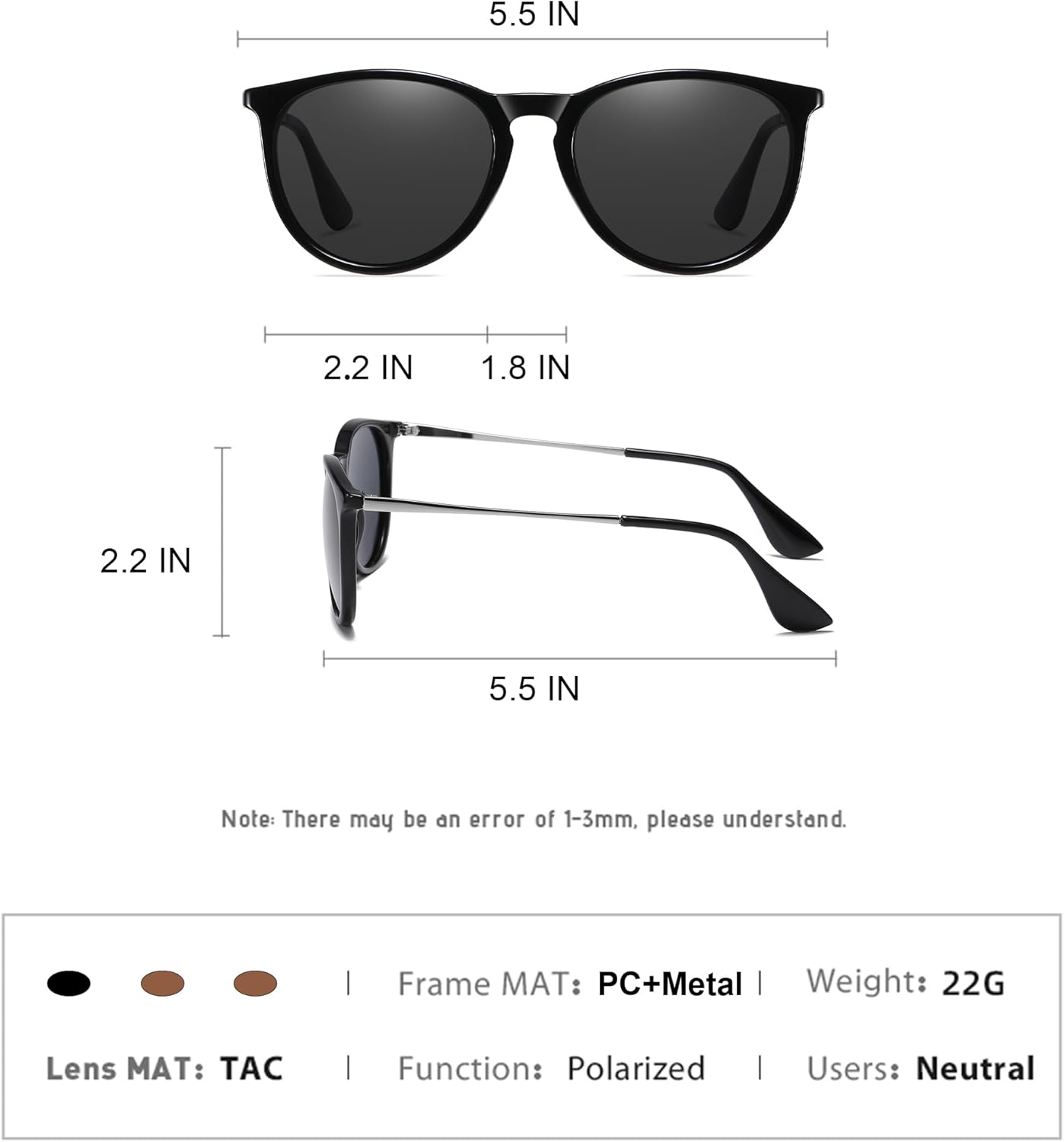 Trendy Vintage Round Polarized Sunglasses UV400 Protection — Classic Retro Designer Style Metal Eyewear - Image 5