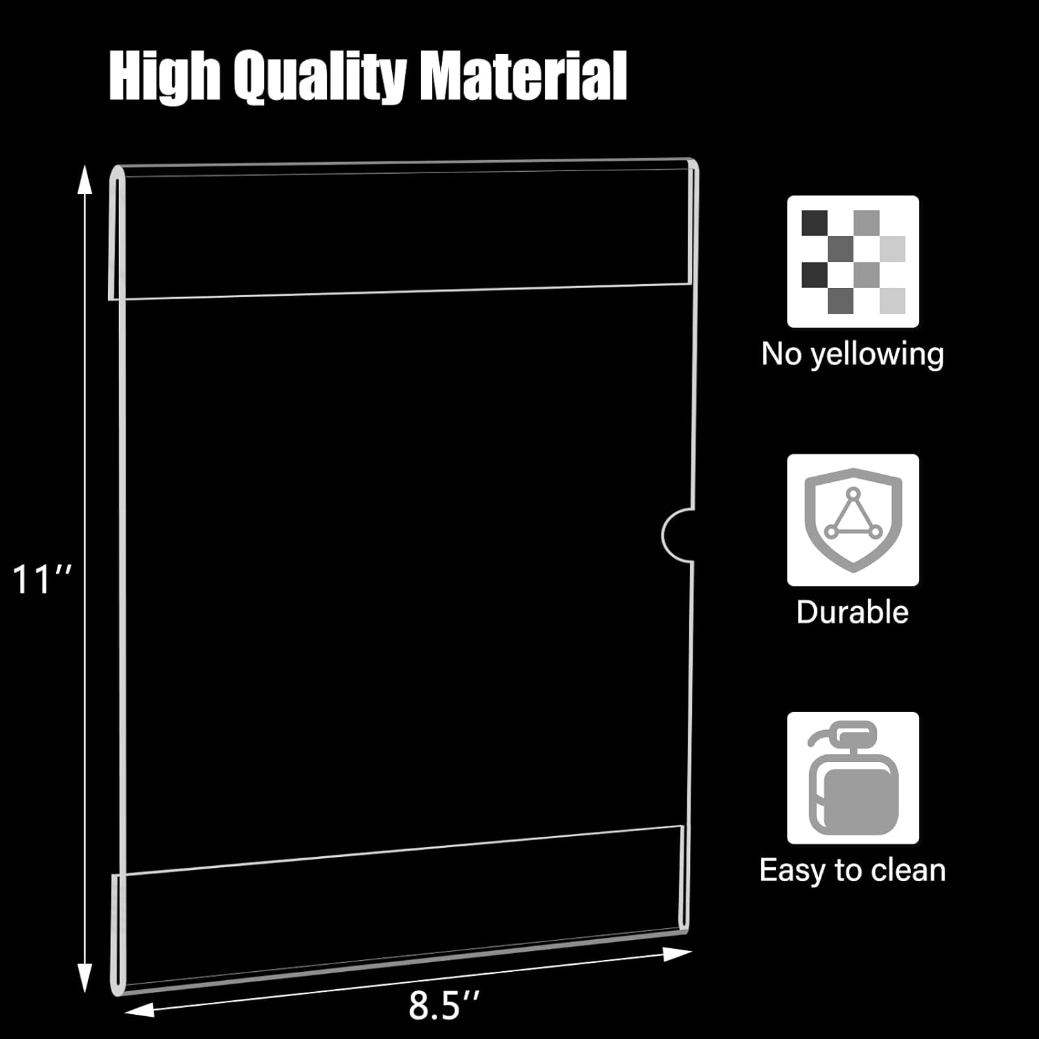 6pack Acrylic Wall Sign Holder with Tape,8.5 X 11 Wall Mount Clear Plastic Sign Holder, Memo Document Menu Holder for Restaurant, Office, School, Store and Home Use,No Drilling - Image 7